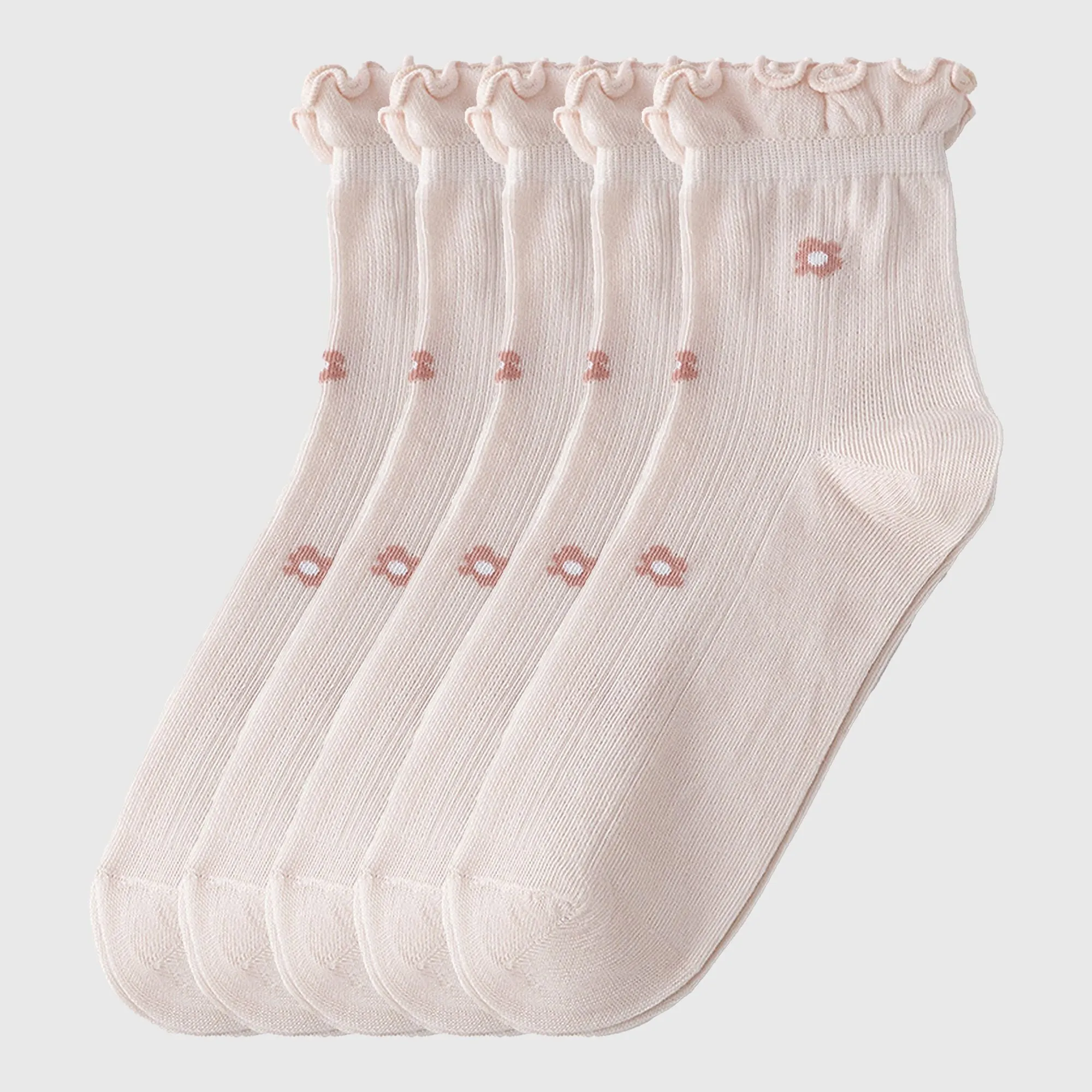Anna-Kaci Women's Adorable Summer Ruffle-Edge Ankle Socks 5pk sold by Anna-Kaci product image thumbnail 5