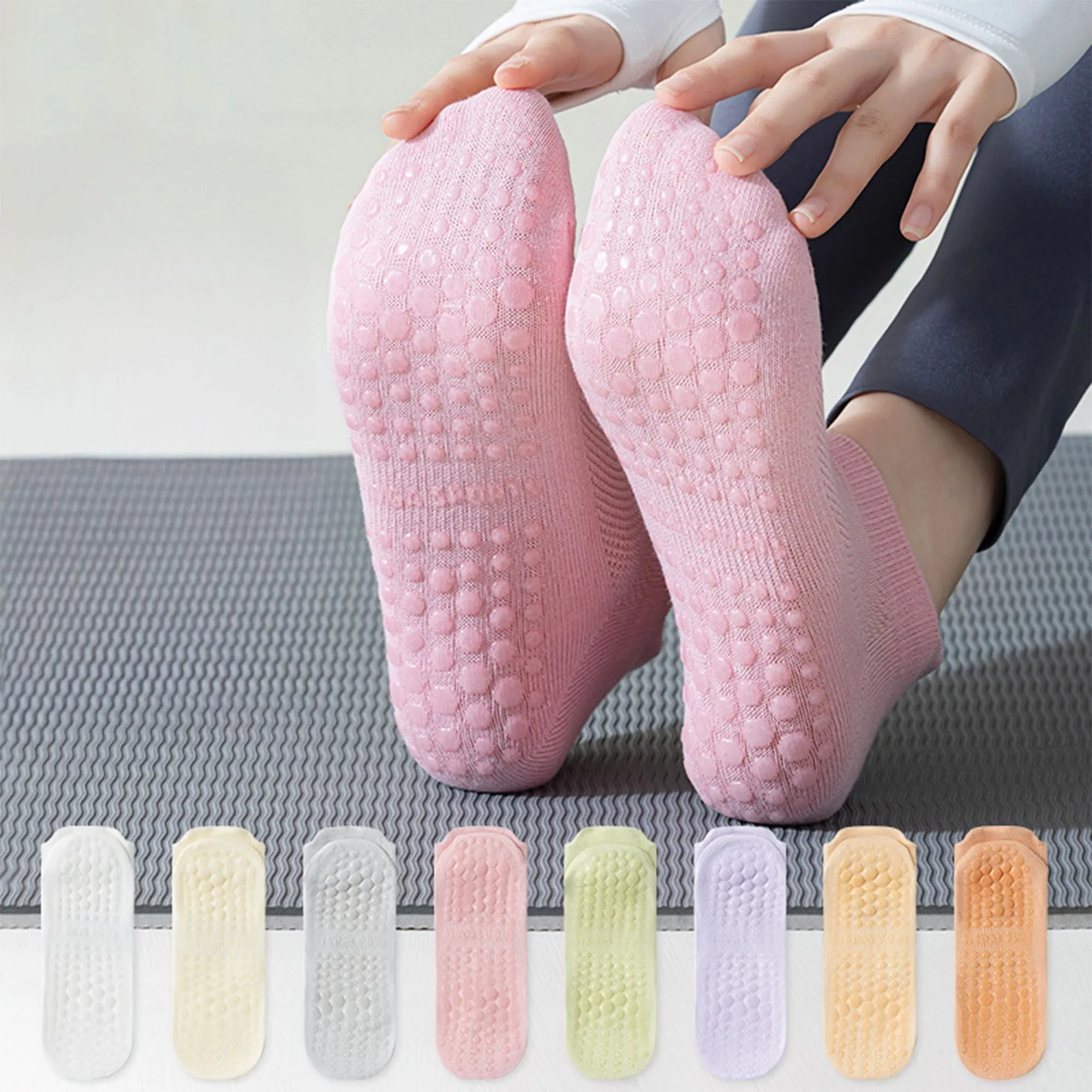 Anna-Kaci 4-Pack Women's Mesh Top Non-Slip Yoga Socks with Full Sole Grips and Breathable Lightweight Fabric sold by Anna-Kaci product image thumbnail 3
