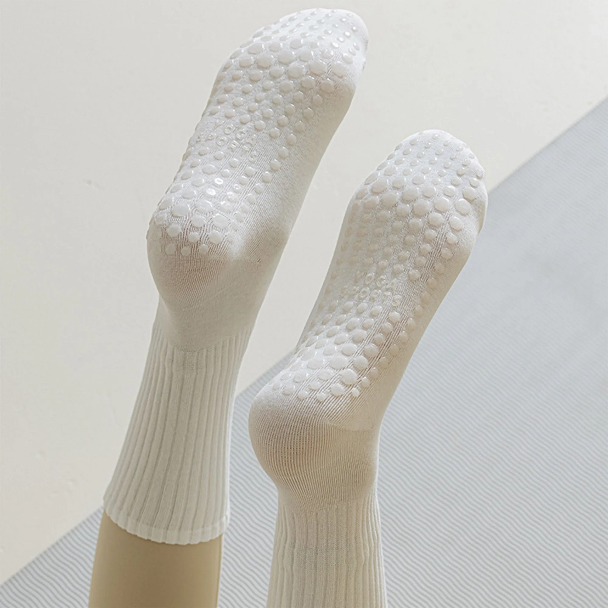 Anna-Kaci Multicolored 4-Pack Women's Anti-Slip Yoga Socks with Grips Comfortable Ribbed Design for Exercise and Indoor Use sold by Anna-Kaci product image thumbnail 4