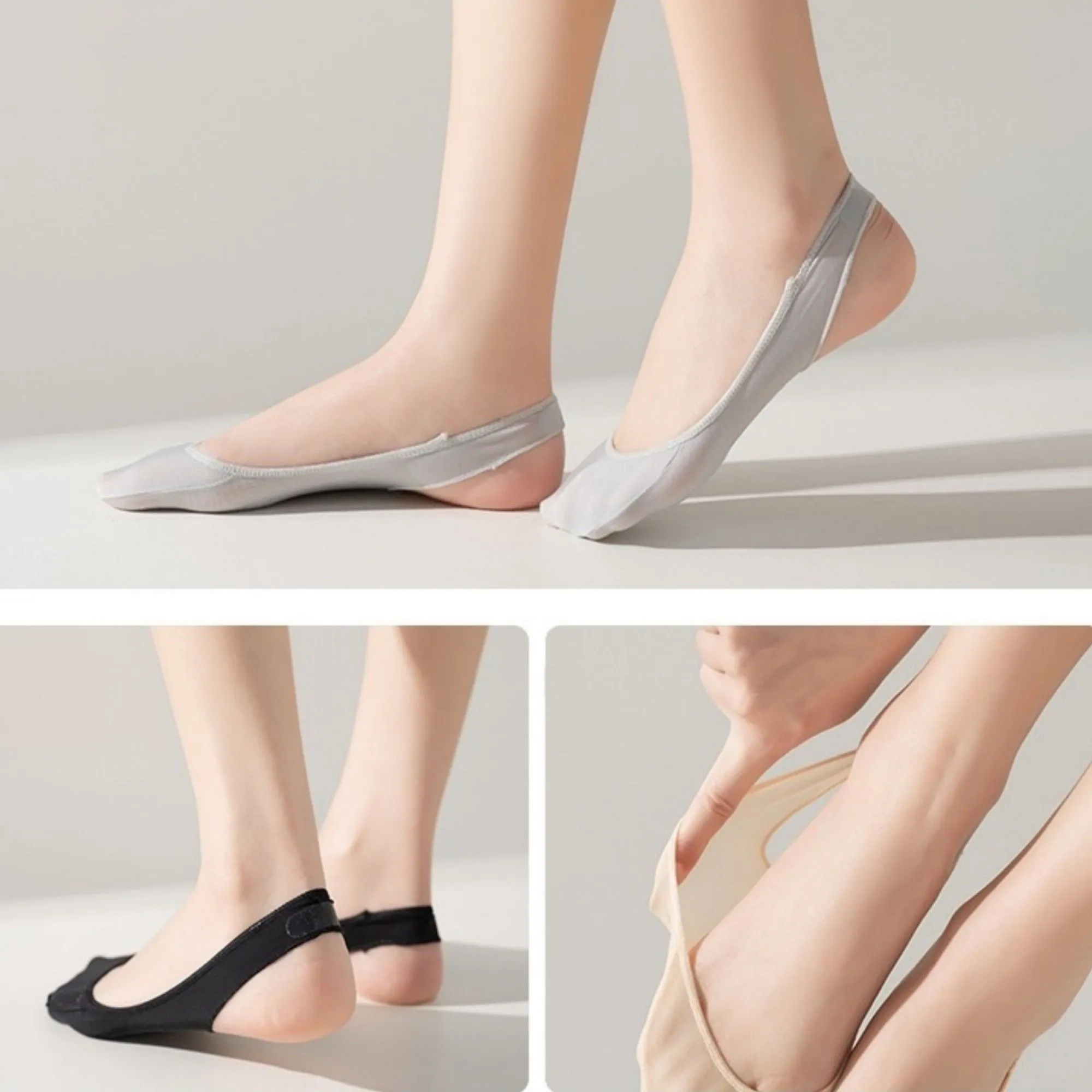 Anna-Kaci Women's Low Cut No Show Liner Socks with Non-Slip 3D Silicone Heel Grip Pack of 6 Pairs sold by Anna-Kaci product image thumbnail 2