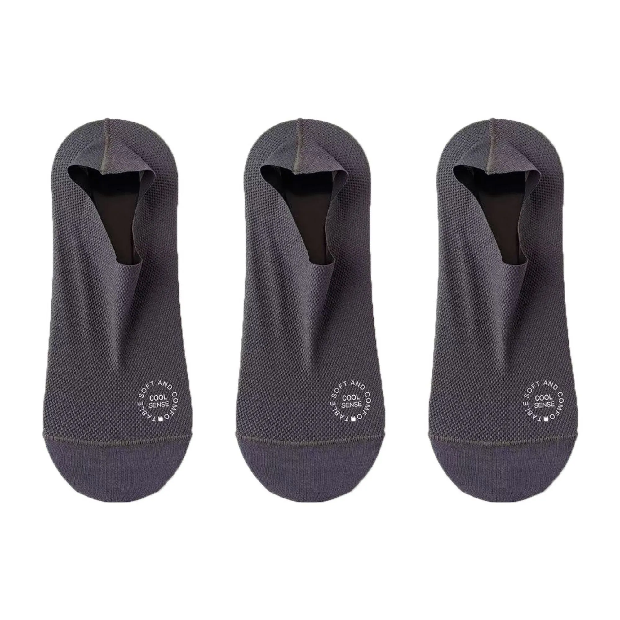 Anna-Kaci Men's No-Show Mesh Socks with Non-Slip Silicone Heel Grip and Breathable Low-Cut Design 3-Pack sold by Anna-Kaci product image thumbnail 5