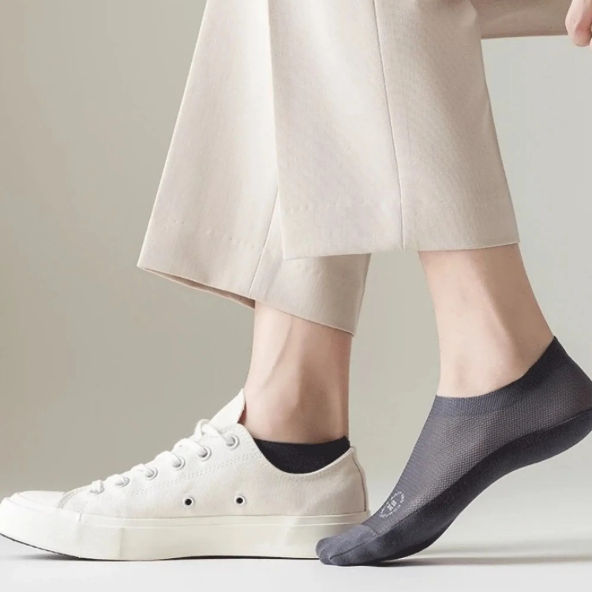 Anna-Kaci Men's No-Show Mesh Socks with Non-Slip Silicone Heel Grip and Breathable Low-Cut Design 3-Pack sold by Anna-Kaci product image thumbnail 2