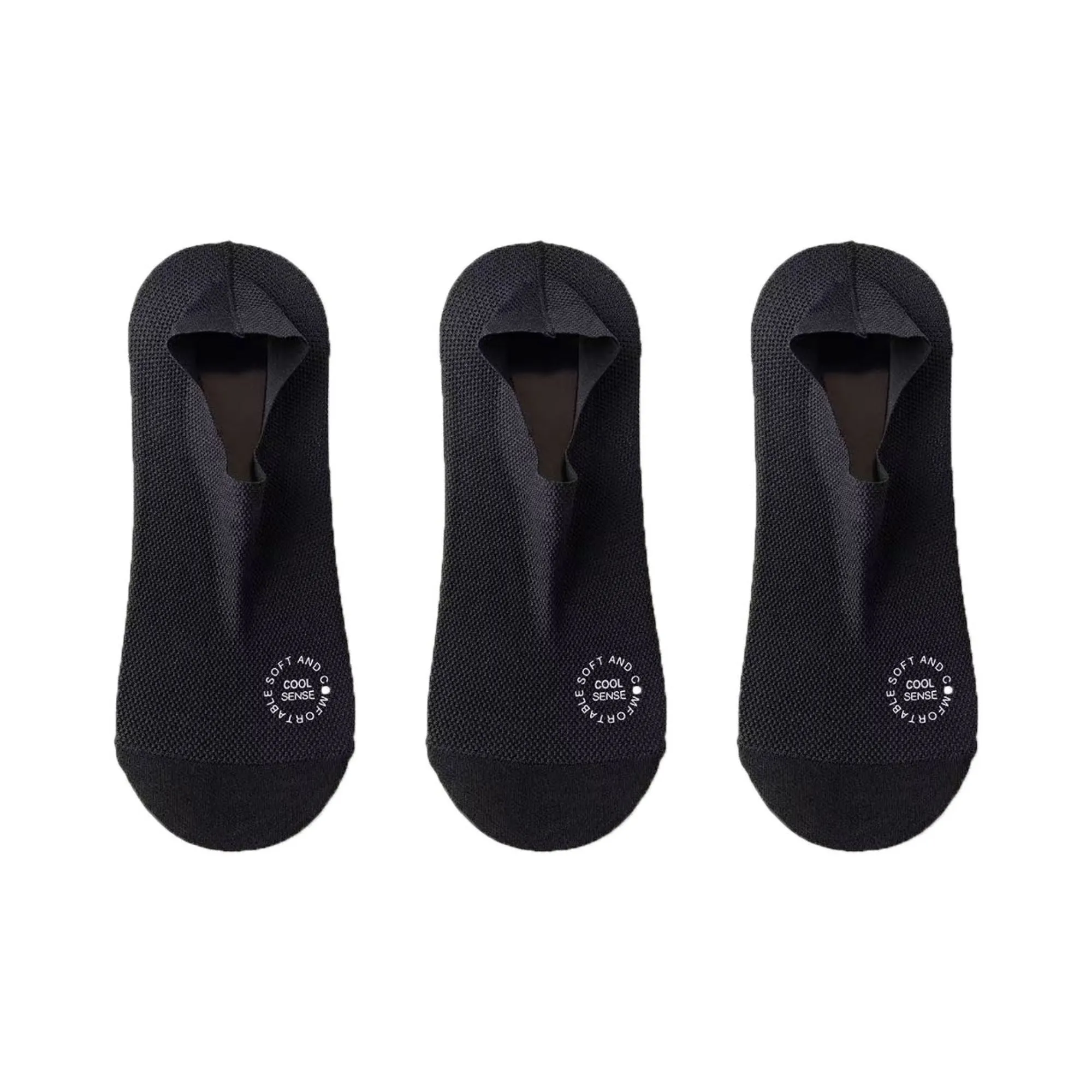 Anna-Kaci Men's No-Show Mesh Socks with Non-Slip Silicone Heel Grip and Breathable Low-Cut Design 3-Pack sold by Anna-Kaci