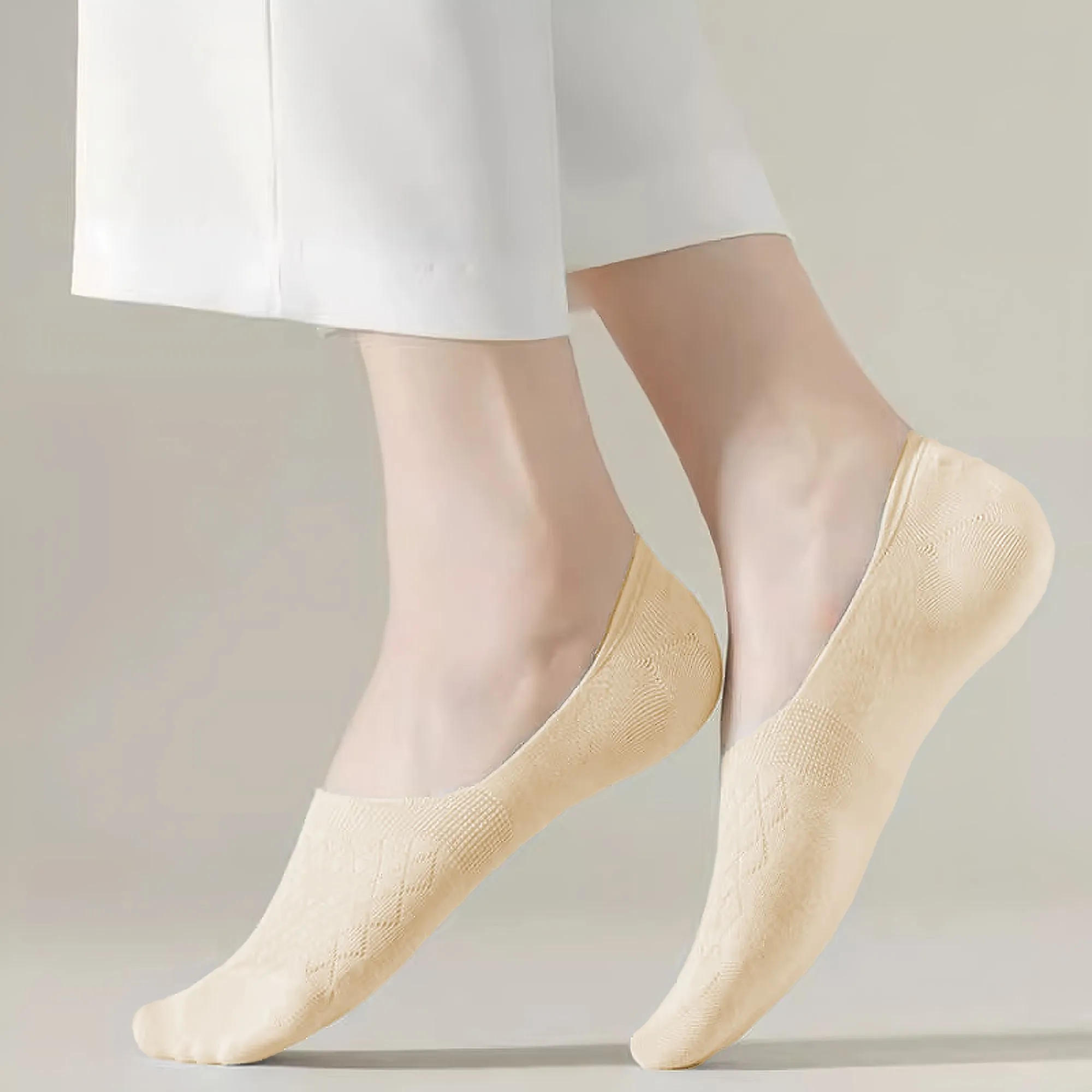 Anna-Kaci Women's Solid No Show Socks Non Slip Cotton 6Pk sold by Anna-Kaci product image thumbnail 4