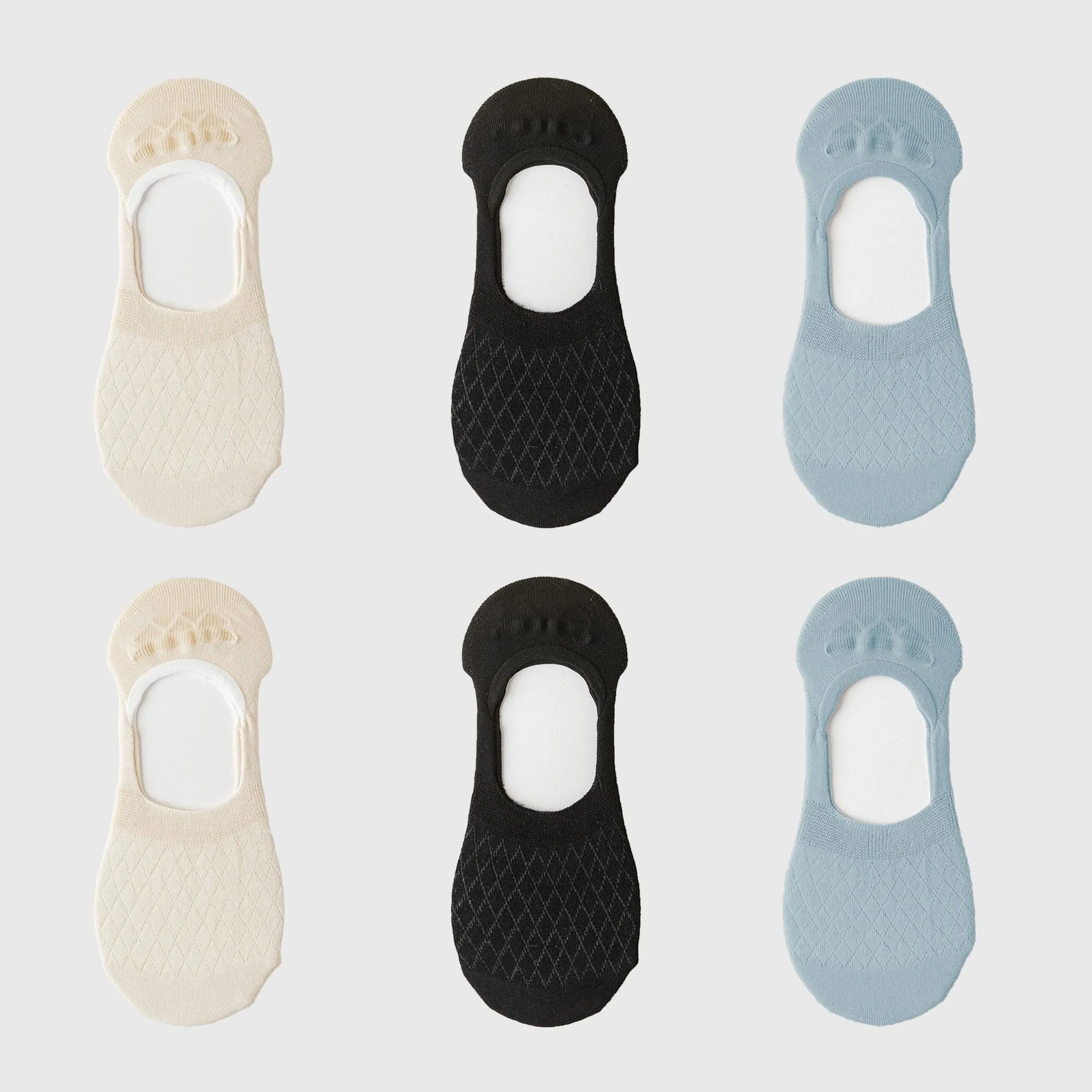 Anna-Kaci Women's Solid No Show Socks Non Slip Cotton 6Pk sold by Anna-Kaci product image thumbnail 2