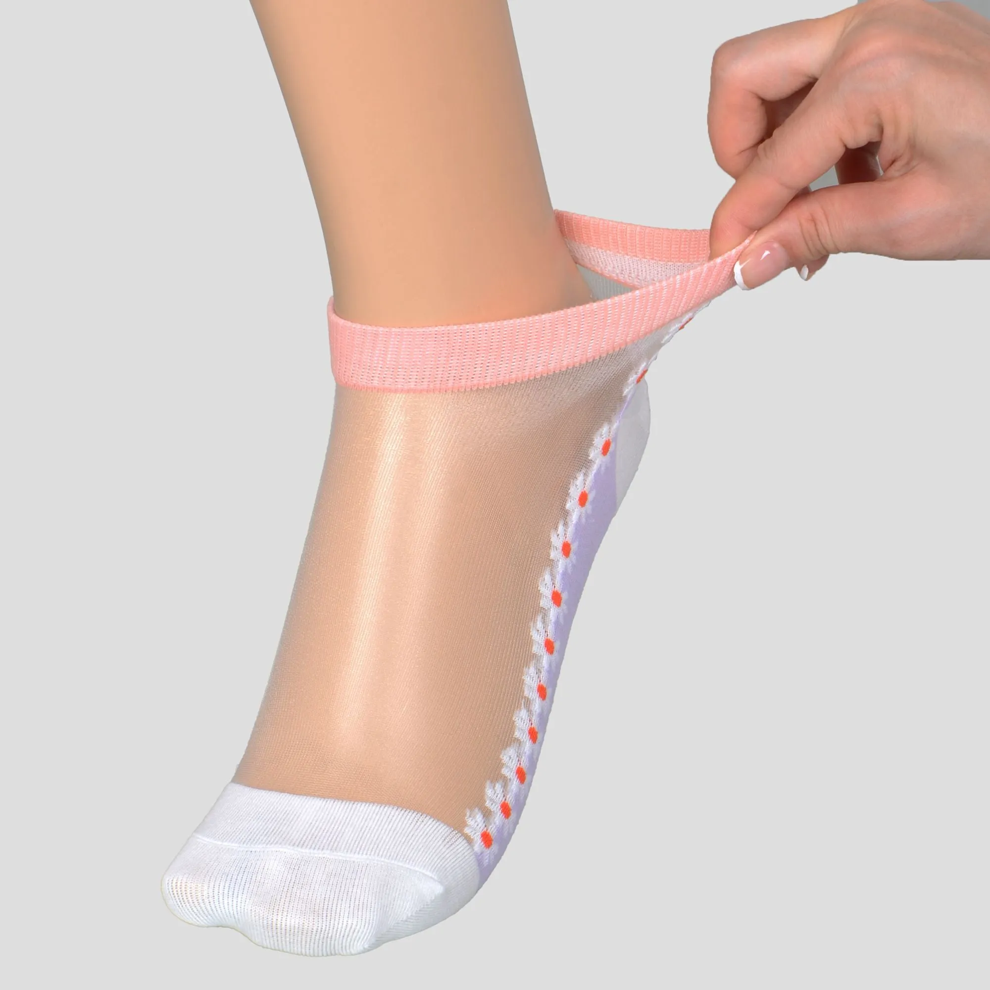 Anna-Kaci Women's Thin Semitransparent No - Show Socks 5pk Non-slip and Sweat-absorbent sold by Anna-Kaci product image thumbnail 2