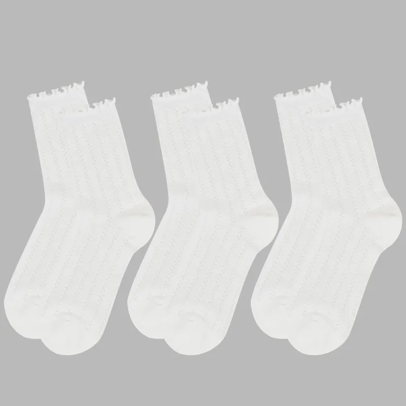Anna-Kaci Women's Adorable Ruffled Lace-Up Socks Wicking Cotton for Casual Comfort 3 Pairs sold by Anna-Kaci