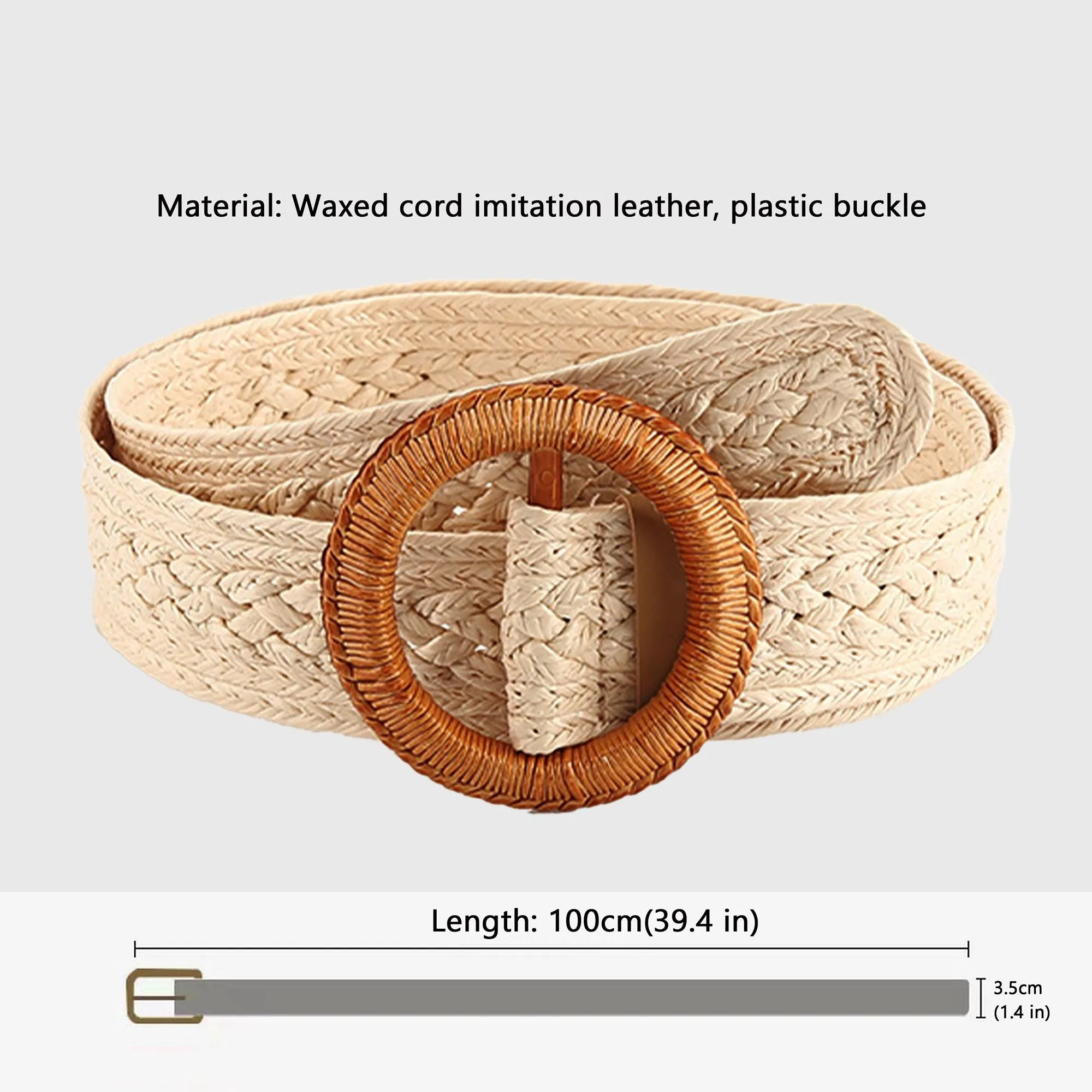 Anna-Kaci Bohemian - Style Woven Belt with Round Plastic Buckle sold by Anna-Kaci product image thumbnail 5