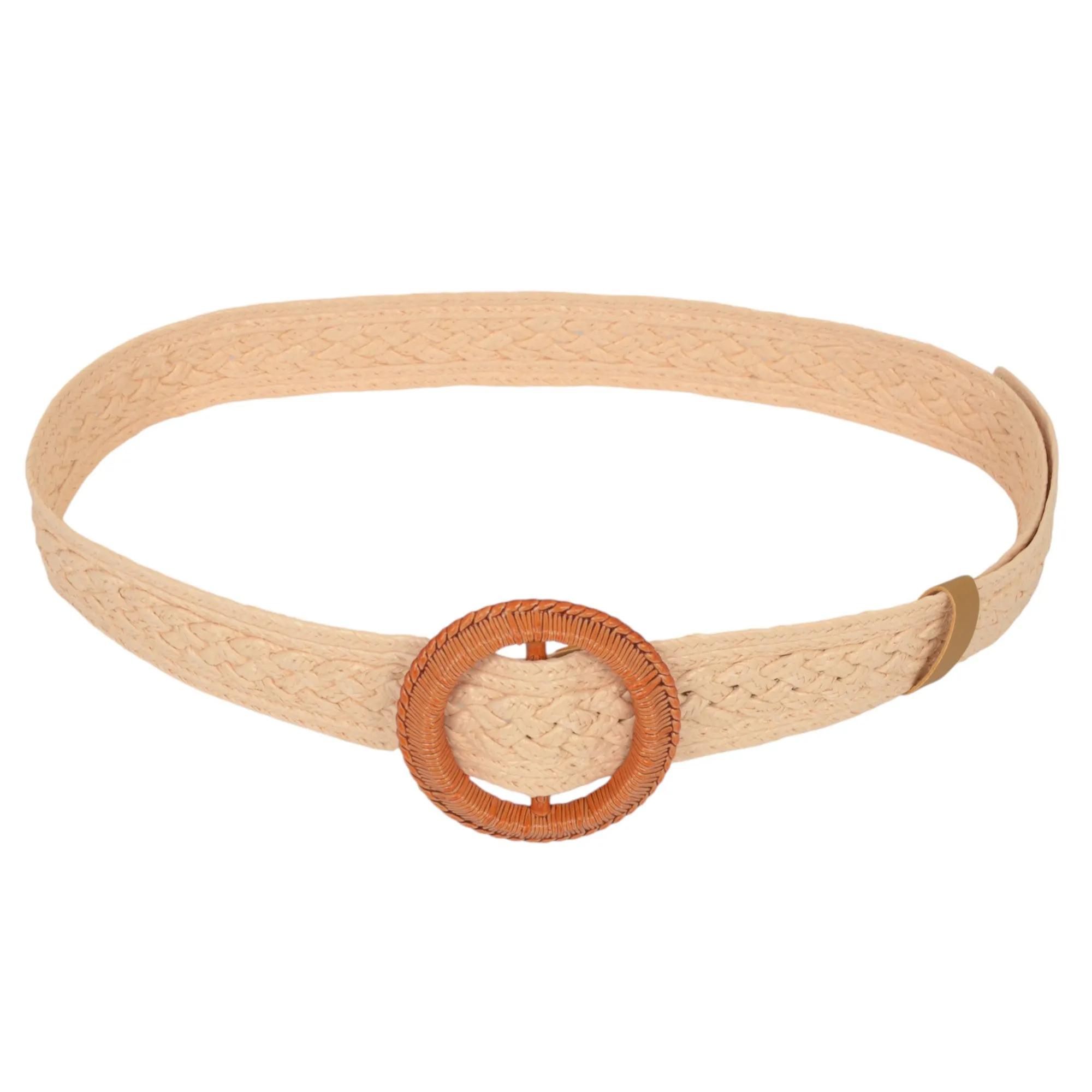 Anna-Kaci Bohemian - Style Woven Belt with Round Plastic Buckle sold by Anna-Kaci