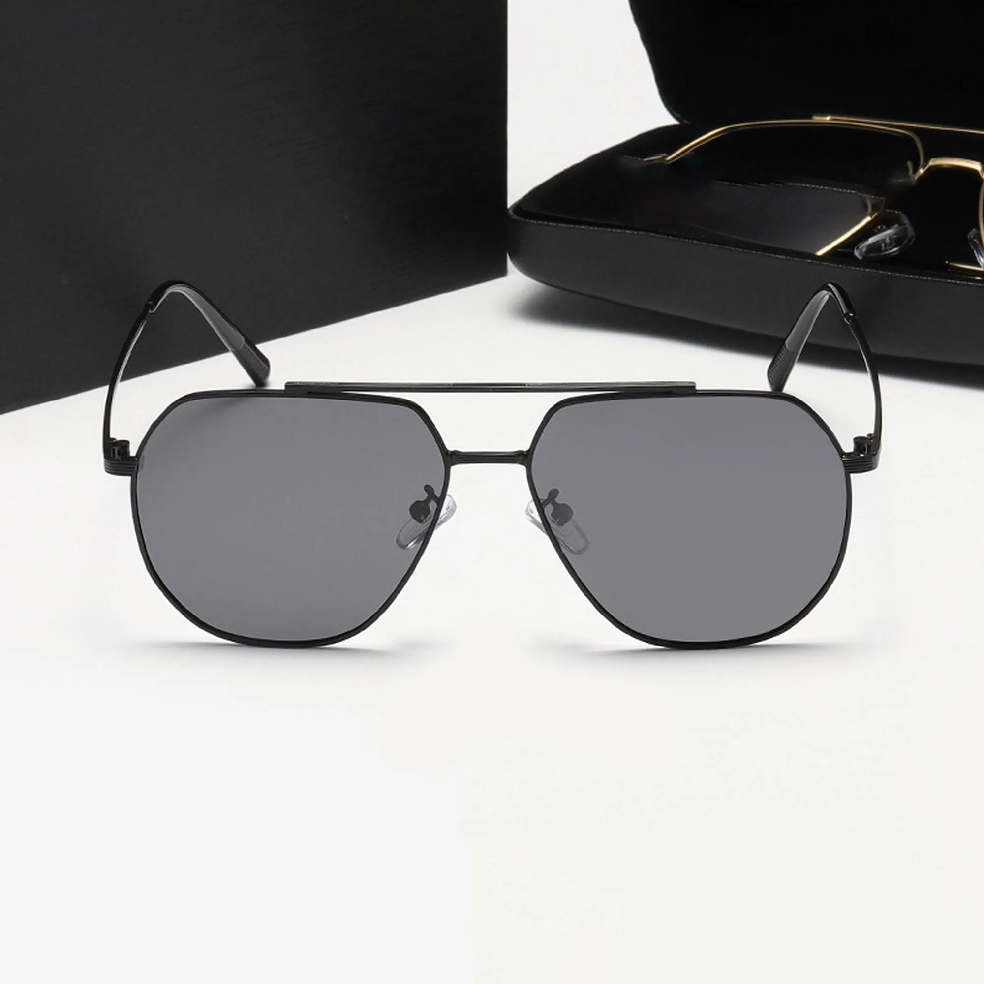 Anna-Kaci Women's Trendy Double-Bridge Metal Frame Sunglasses sold by Anna-Kaci product image thumbnail 2