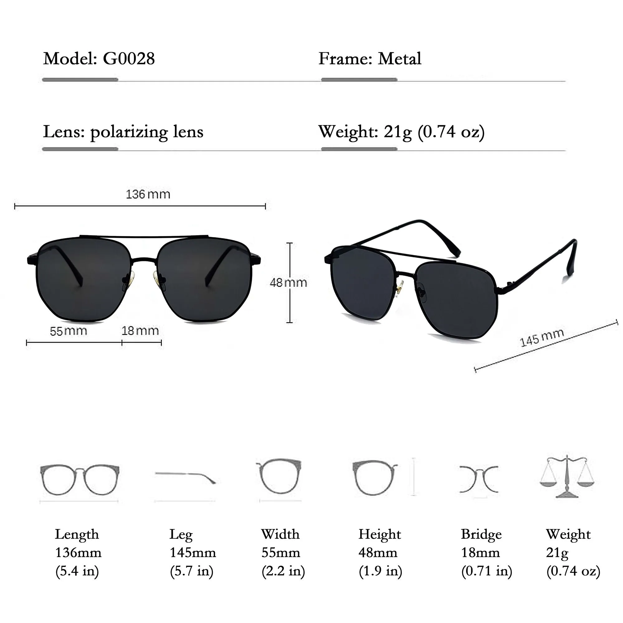 Anna-Kaci Women's Retro Square Aviator Sunglasses - Silver Frame with Black Lenses sold by Anna-Kaci product image thumbnail 5