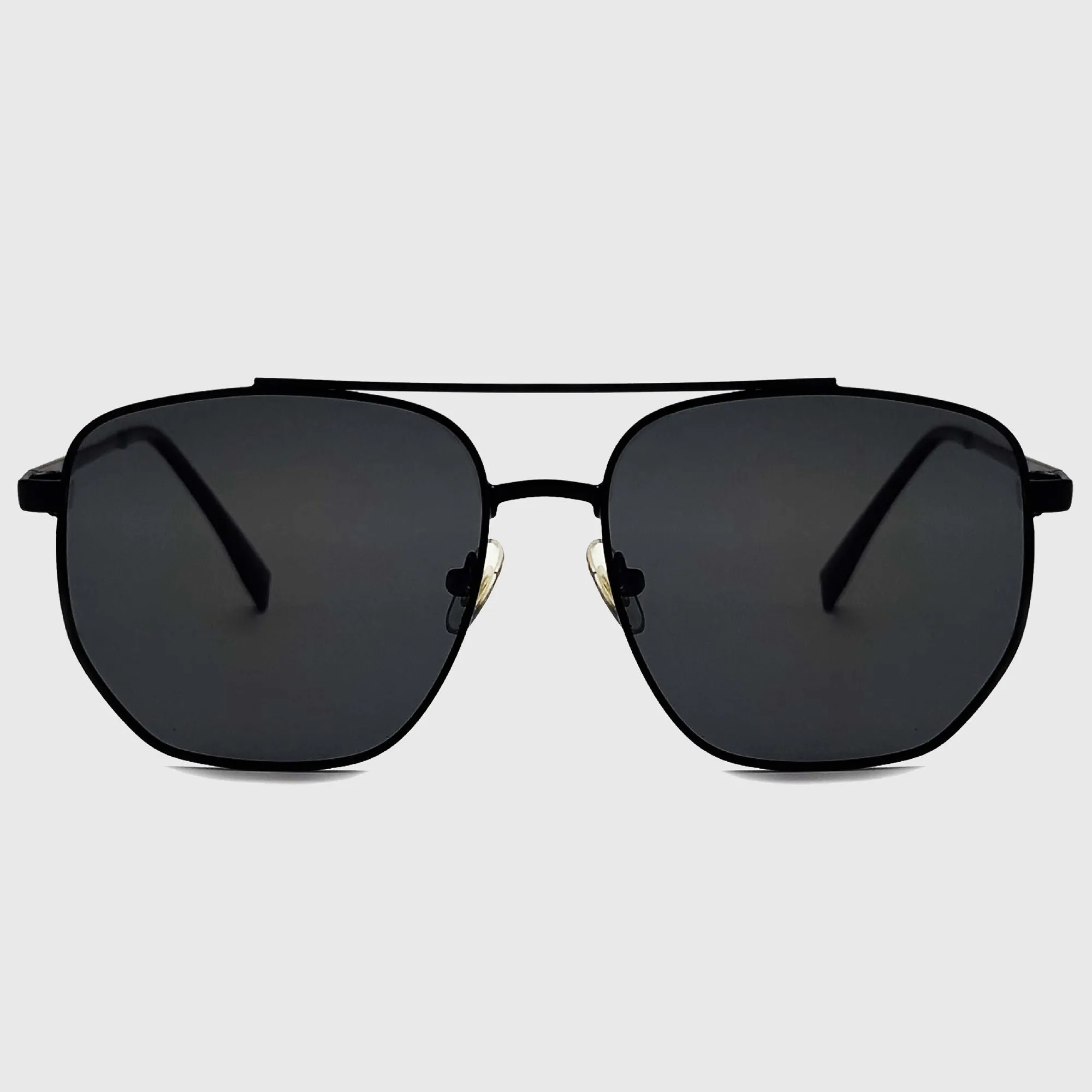 Anna-Kaci Women's Retro Square Aviator Sunglasses - Silver Frame with Black Lenses sold by Anna-Kaci product image thumbnail 2