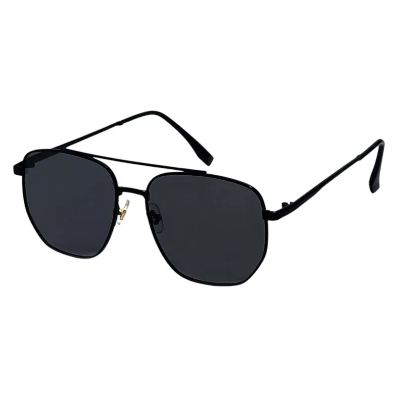 Anna-Kaci Women's Retro Square Aviator Sunglasses - Silver Frame with Black Lenses sold by Anna-Kaci