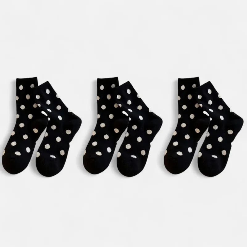 Anna-Kaci Women's 3-Pack Polka Dot Ankle Socks with Soft Knit Texture and Classic Dotted Design sold by Anna-Kaci
