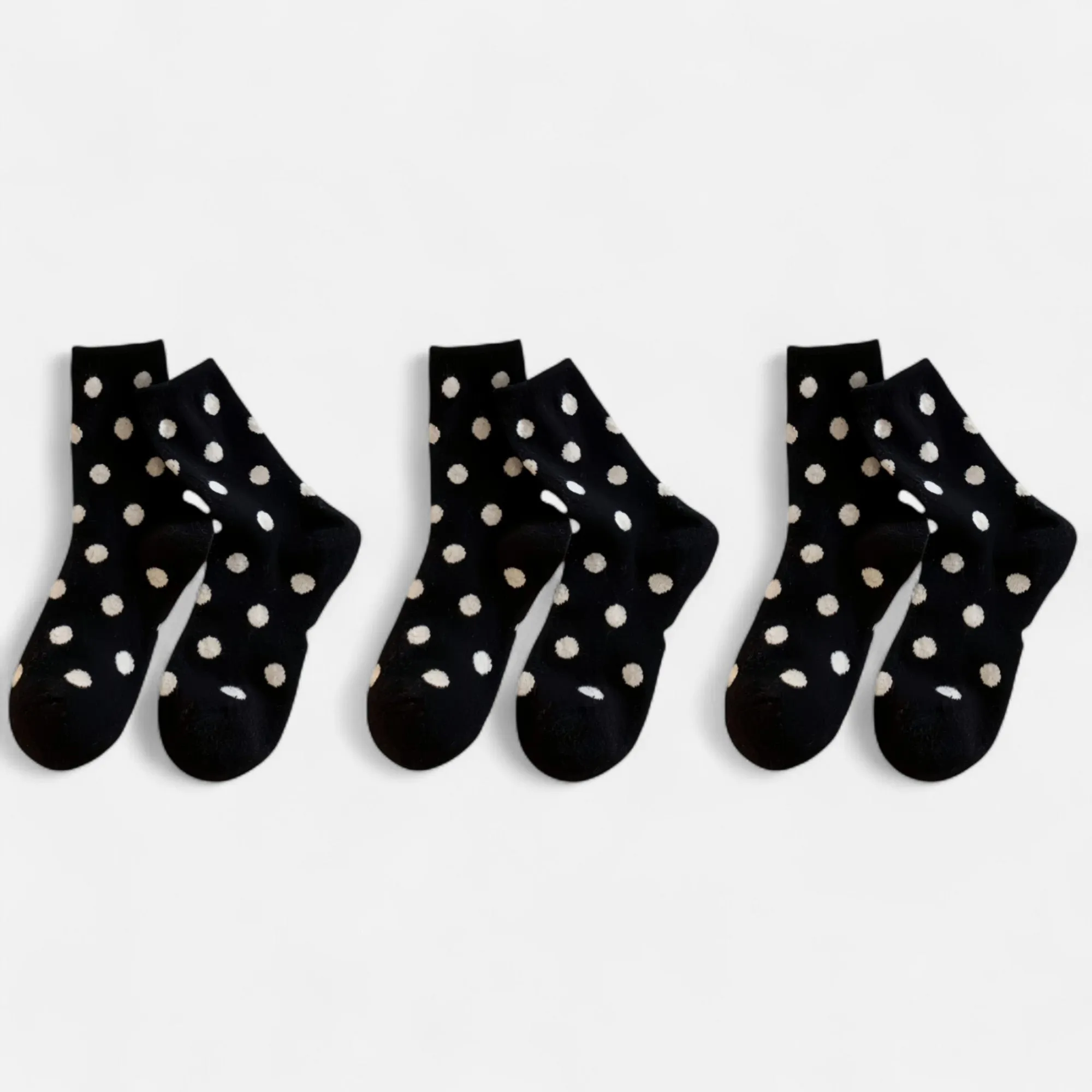 Anna-Kaci Women's 3-Pack Polka Dot Ankle Socks with Soft Knit Texture and Classic Dotted Design sold by Anna-Kaci