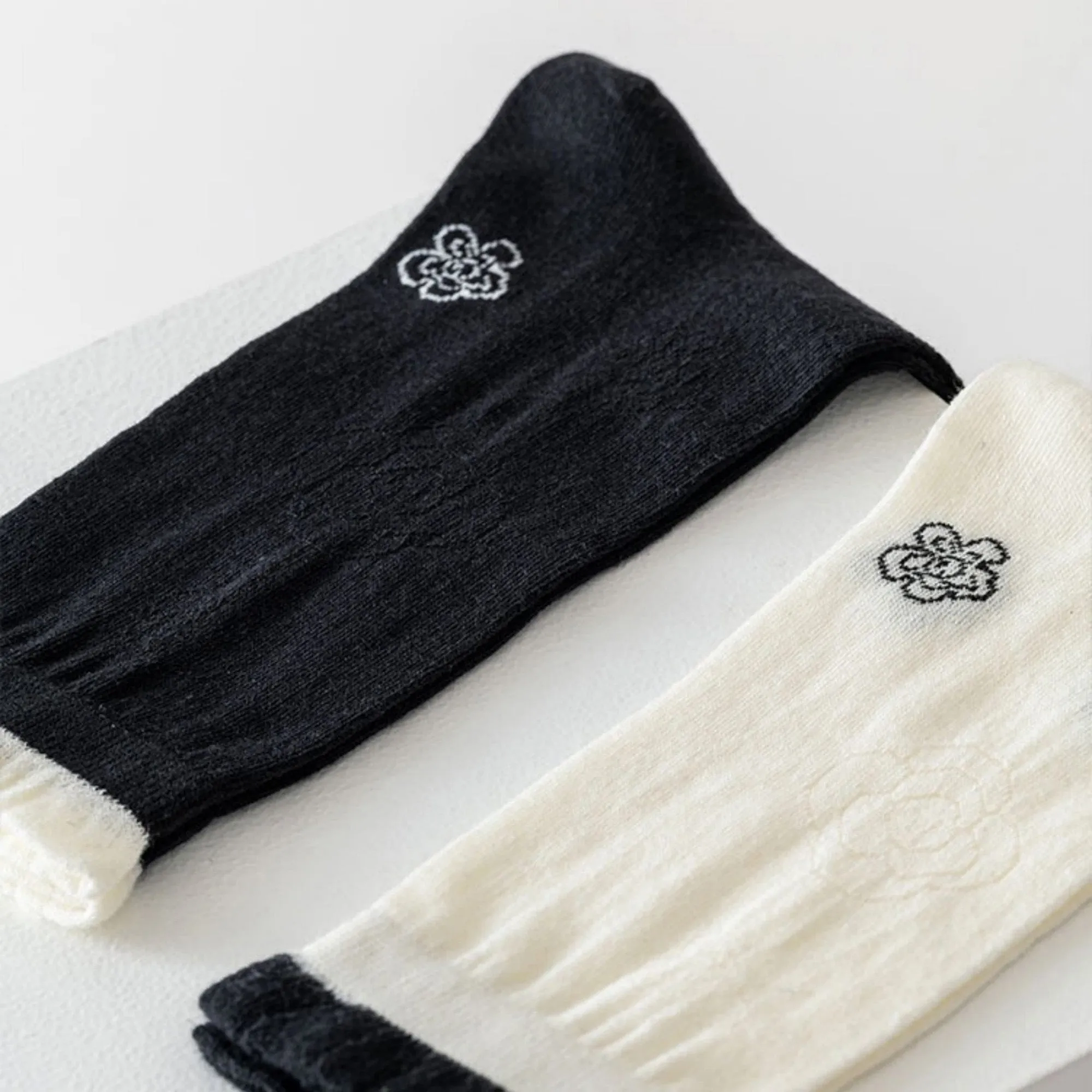 Anna-Kaci Women's 3-Pack Sheer Floral Embroidered Socks with Contrast Ruffle Cuff and Delicate Flower Accents sold by Anna-Kaci product image thumbnail 2