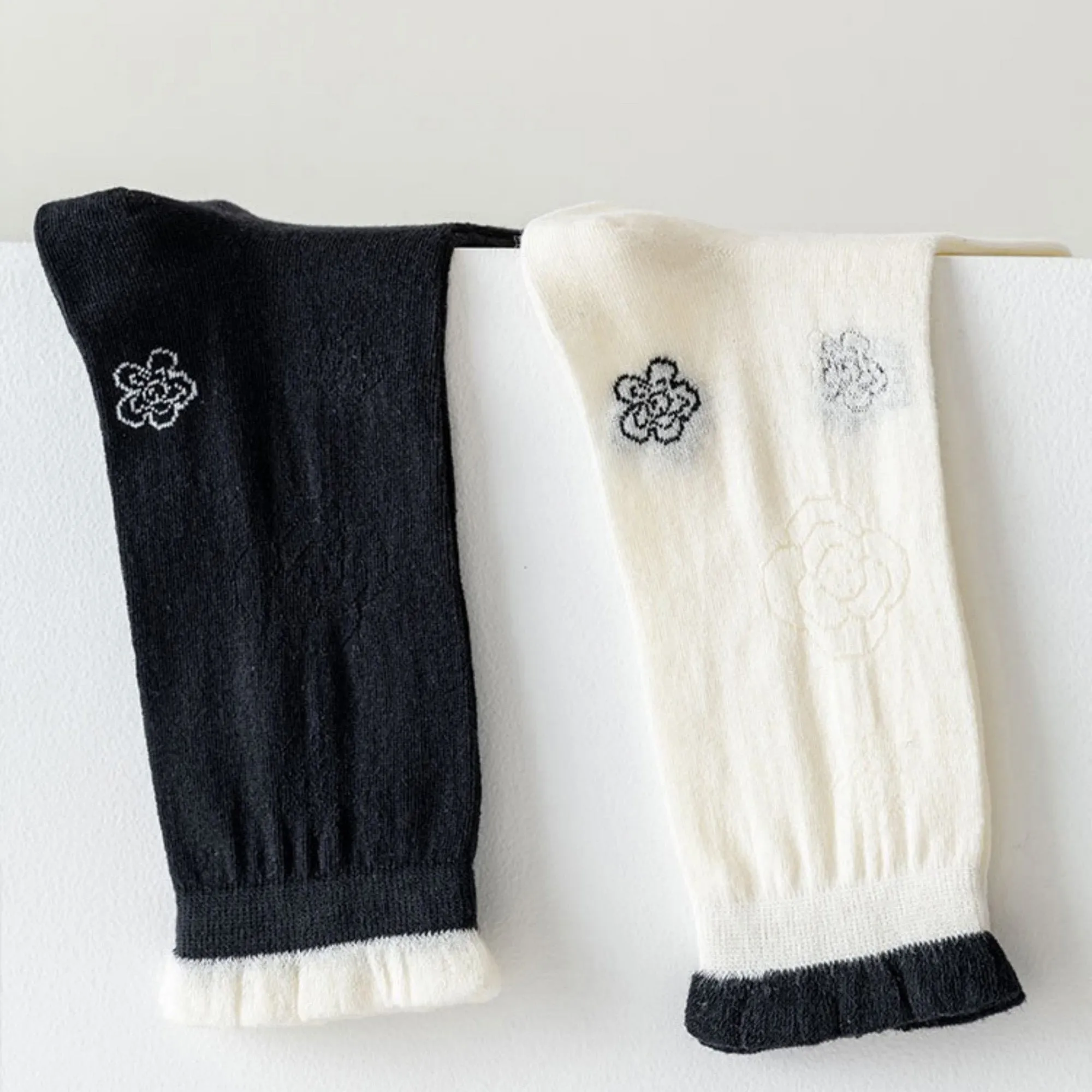Anna-Kaci Women's 3-Pack Sheer Floral Embroidered Socks with Contrast Ruffle Cuff and Delicate Flower Accents sold by Anna-Kaci product image thumbnail 3