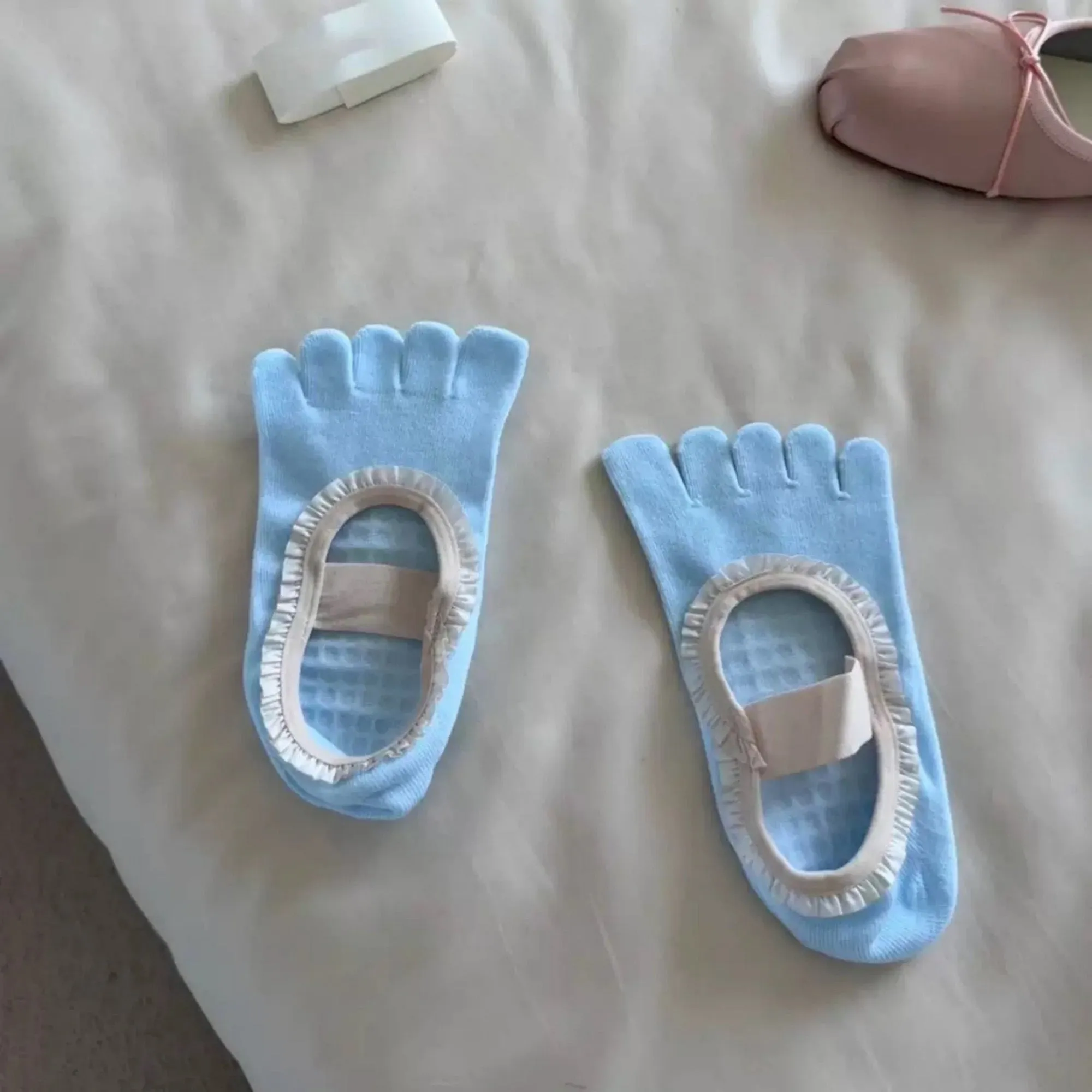 Anna-Kaci Women's 2-Pack Five-Toe Socks with Ruffle Trim and Ballet-Inspired Strap in Two Unique Styles sold by Anna-Kaci product image thumbnail 3