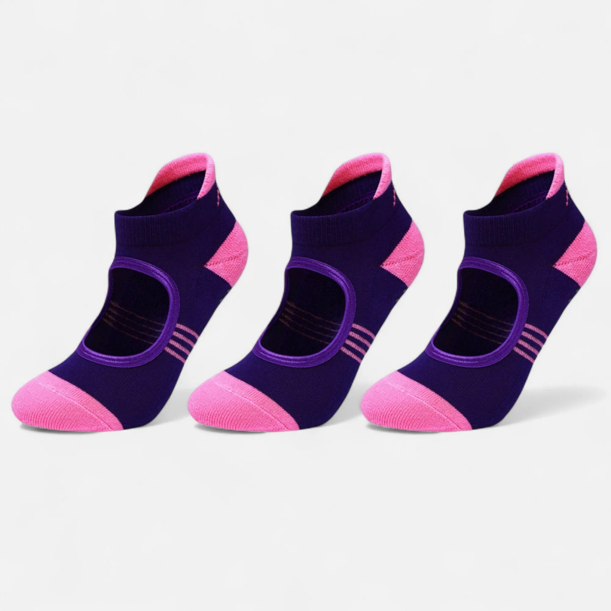 Anna-Kaci Women's 3-Pack Low Cut Performance Socks with Arch Support Cushioned Sole and Non-Slip Grip Heel sold by Anna-Kaci product image thumbnail 3