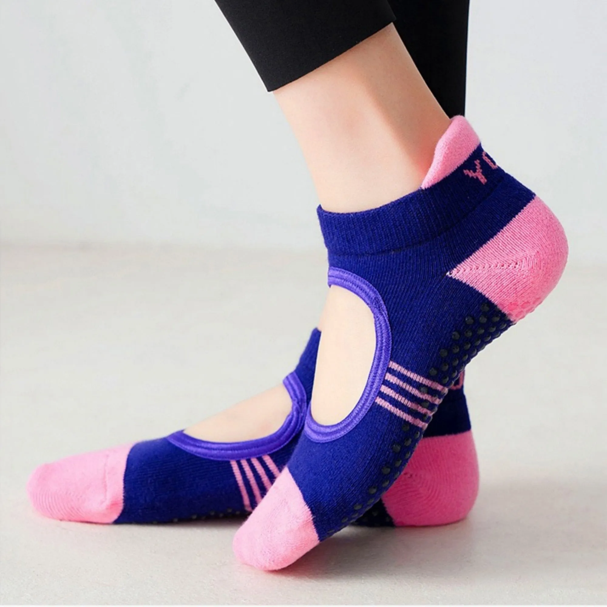 Anna-Kaci Women's 3-Pack Low Cut Performance Socks with Arch Support Cushioned Sole and Non-Slip Grip Heel sold by Anna-Kaci product image thumbnail 4