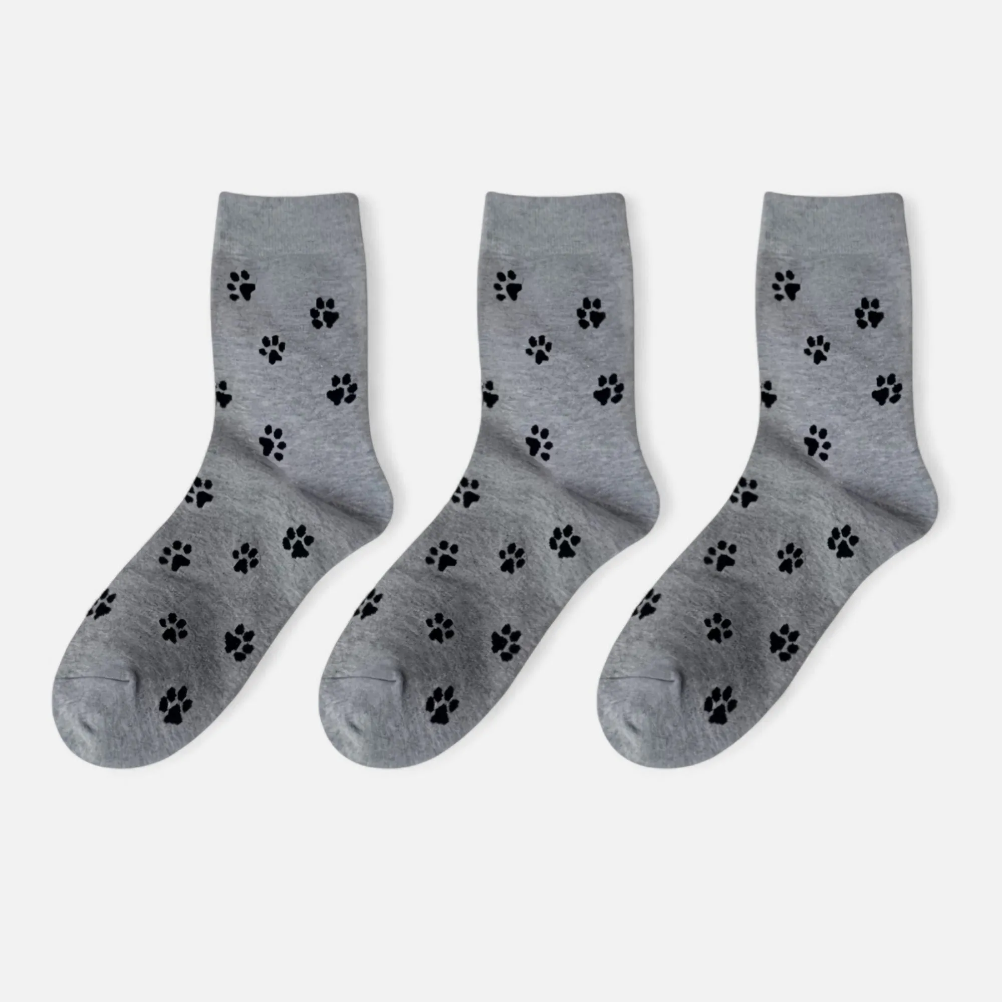Anna-Kaci Women's 3-Pack Crew Socks with Allover Paw Print Pattern Soft Stretch Casual Sock Set sold by Anna-Kaci product image thumbnail 5