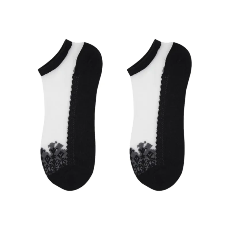 Anna-Kaci 6 Pairs Women's Sheer Mesh Ankle Socks with Soft Knit Sole and Delicate Lace Trim Lightweight Breathable Low-Cut Design sold by Anna-Kaci
