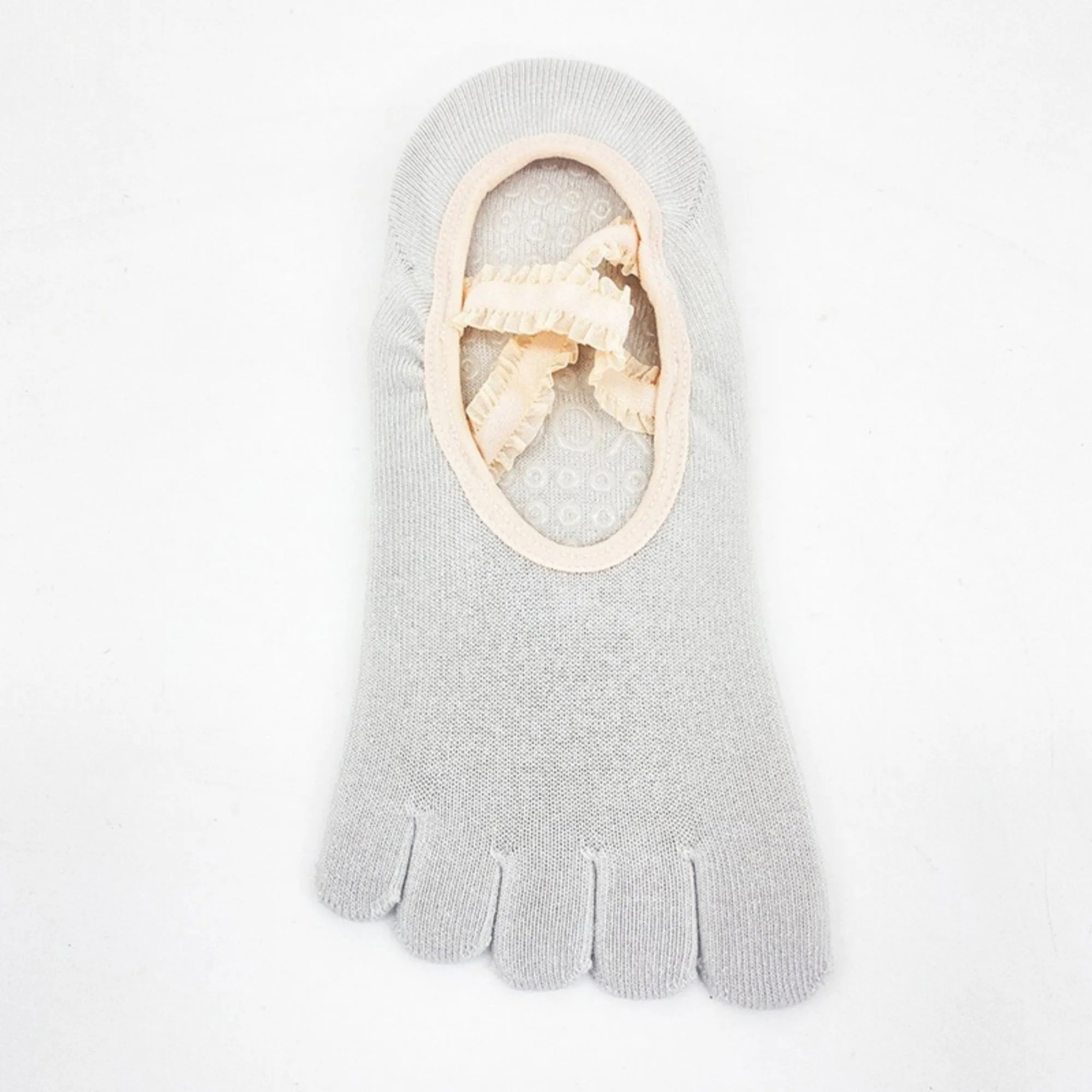 Anna-Kaci Women's 2-Pack Toe Grip Ballet Socks with Crisscross Elastic Bands and Soft Stretch Knit for Pilates or Barre sold by Anna-Kaci product image thumbnail 4