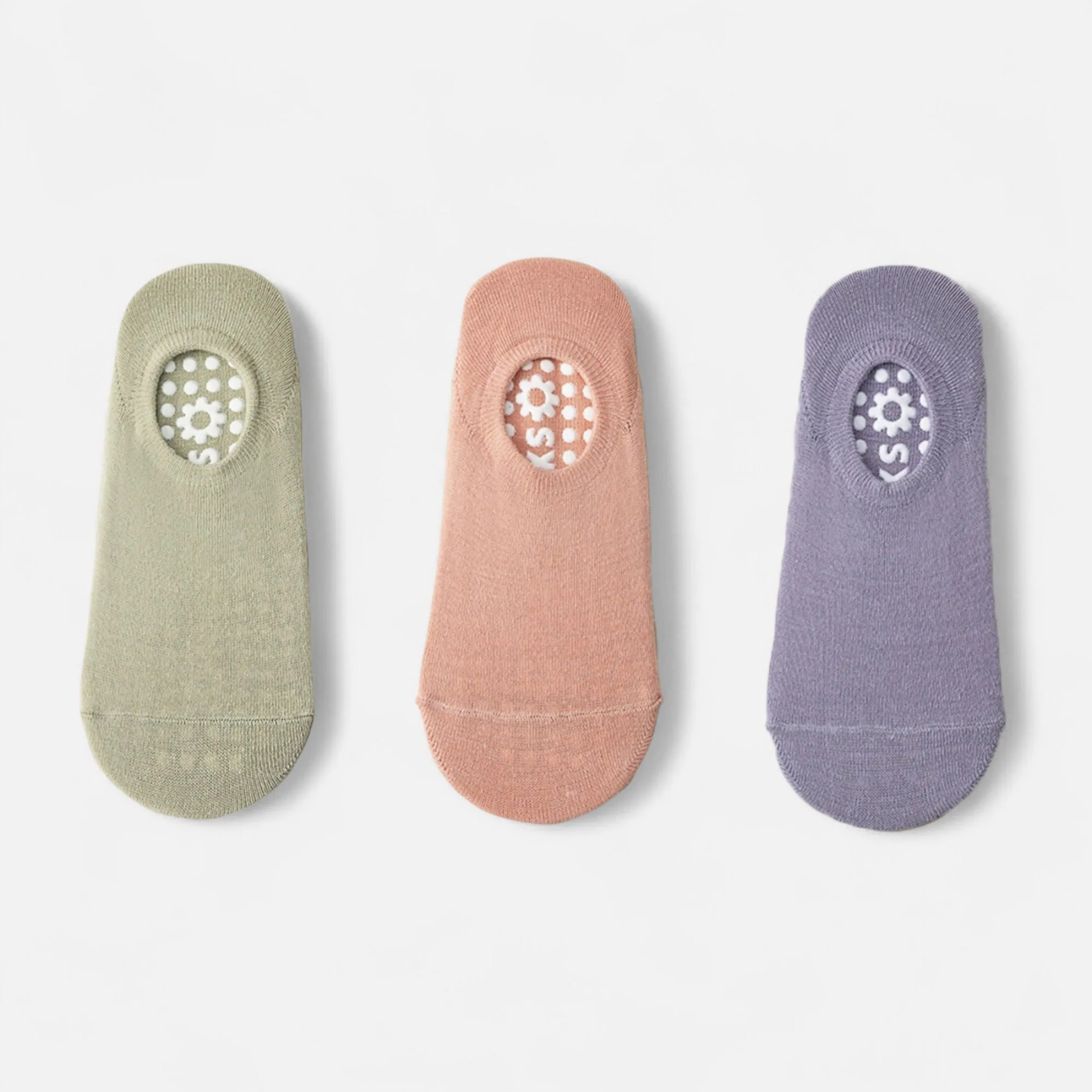 Anna-Kaci Women's 3-Pack Ballet Cut Grip Socks with Non-Slip Flower Sole Design for Pilates and Indoor Movement sold by Anna-Kaci