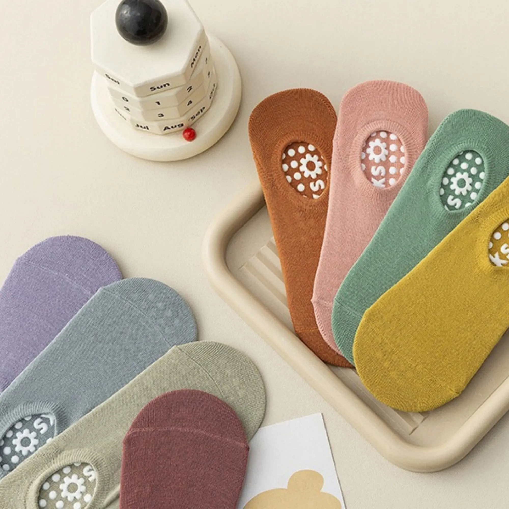 Anna-Kaci Women's 3-Pack Ballet Cut Grip Socks with Non-Slip Flower Sole Design for Pilates and Indoor Movement sold by Anna-Kaci product image thumbnail 3