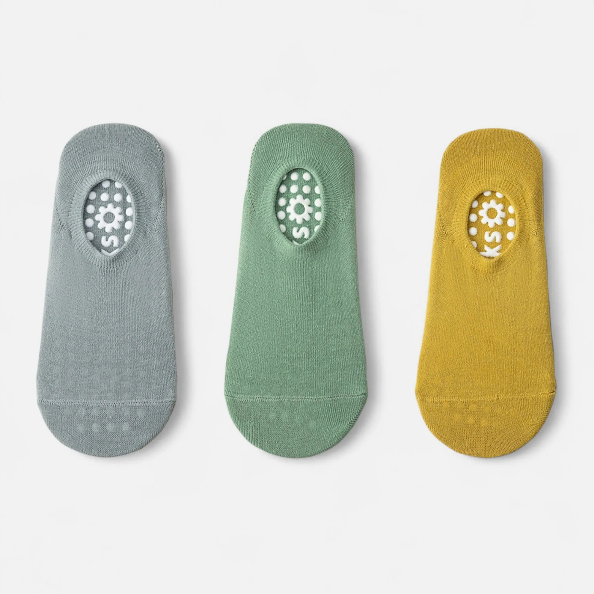 Anna-Kaci Women's 3-Pack Ballet Cut Grip Socks with Non-Slip Flower Sole Design for Pilates and Indoor Movement sold by Anna-Kaci product image thumbnail 5