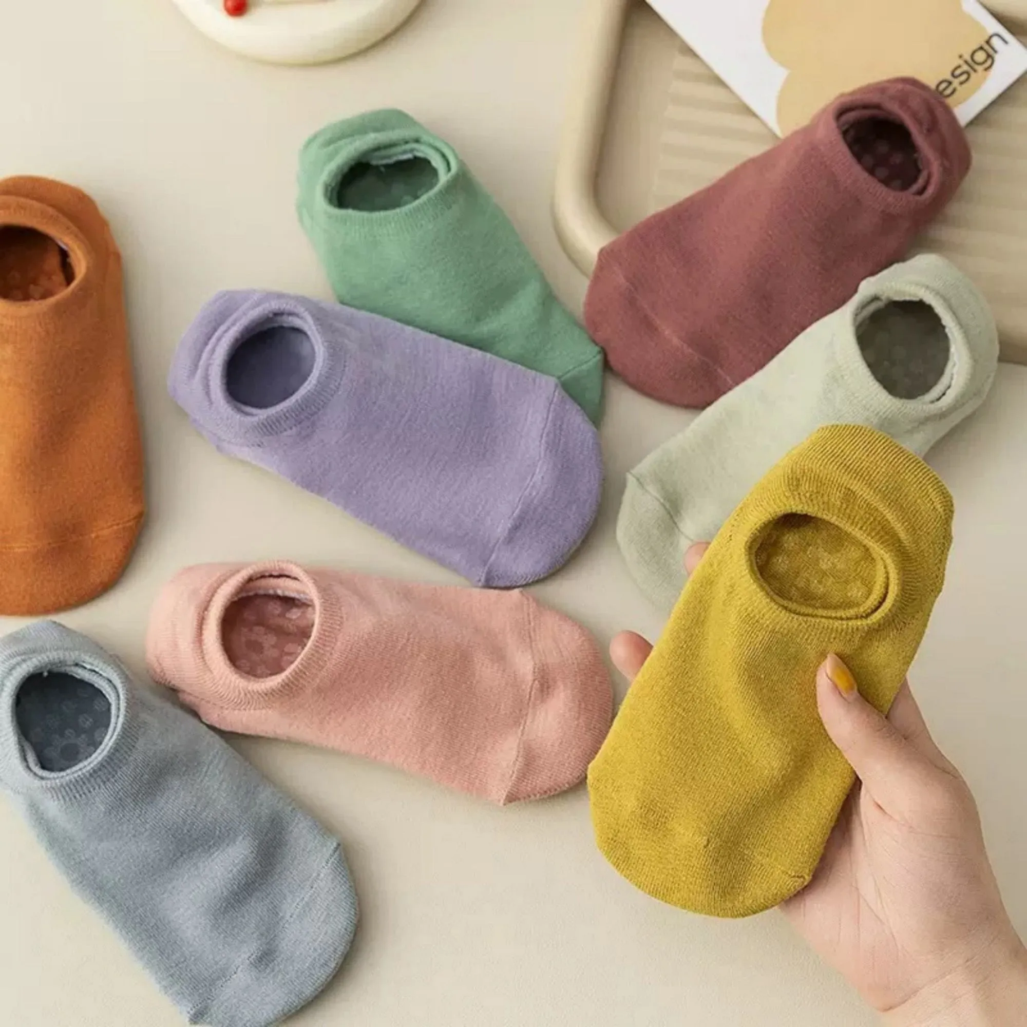 Anna-Kaci Women's 3-Pack Ballet Cut Grip Socks with Non-Slip Flower Sole Design for Pilates and Indoor Movement sold by Anna-Kaci product image thumbnail 2