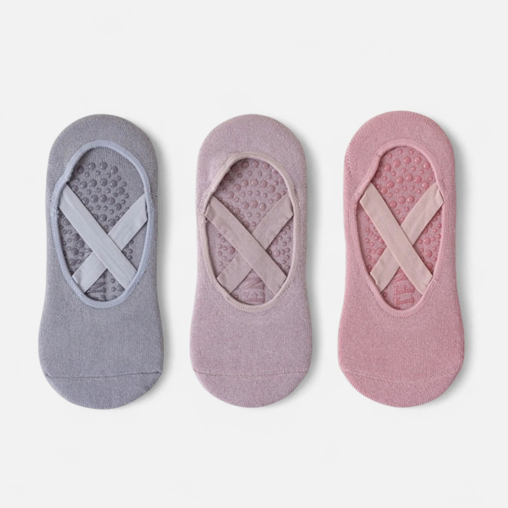 Anna-Kaci Women's 3-Pack Ballet Style Grip Socks with Crisscross Elastic and Non-Slip Soles for Barre Pilates Yoga sold by Anna-Kaci product image thumbnail 3