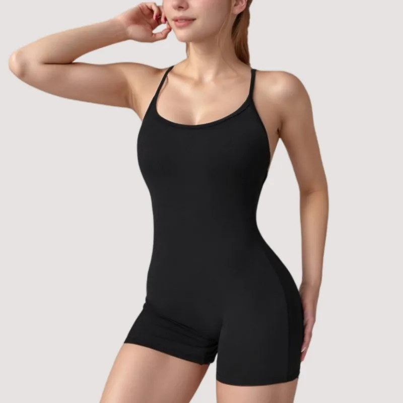 Anna-Kaci Active Women's Strappy Activewear Romper with Fitted Bodice and Stretch Fabric for Flexible Movement sold by Anna-Kaci