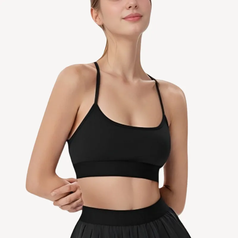 Anna-Kaci Active Women's Strappy Sports Bra with Scoop Neck and Wide Underband for Light to Medium Support made by Anna-Kaci