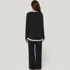 Anna-Kaci Lounge Women's Lace Trim Button Down Long Sleeve Top and Lounge Pants Two Piece Pajama Set sold by Anna-Kaci