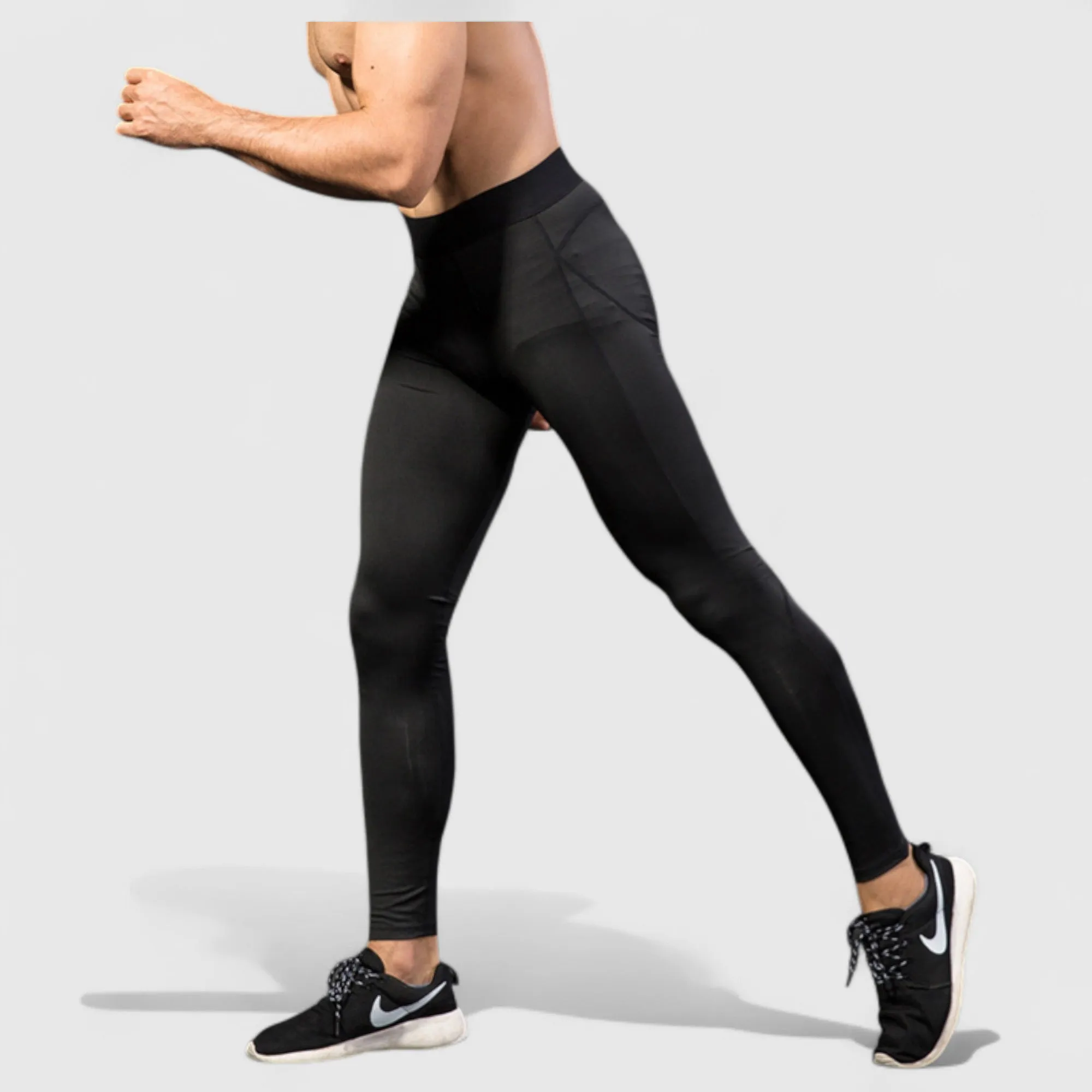 Anna-Kaci Active Men's Performance Leggings with Contoured Support Pouch and Seamless Fit for Training and Recovery sold by Anna-Kaci product image thumbnail 4