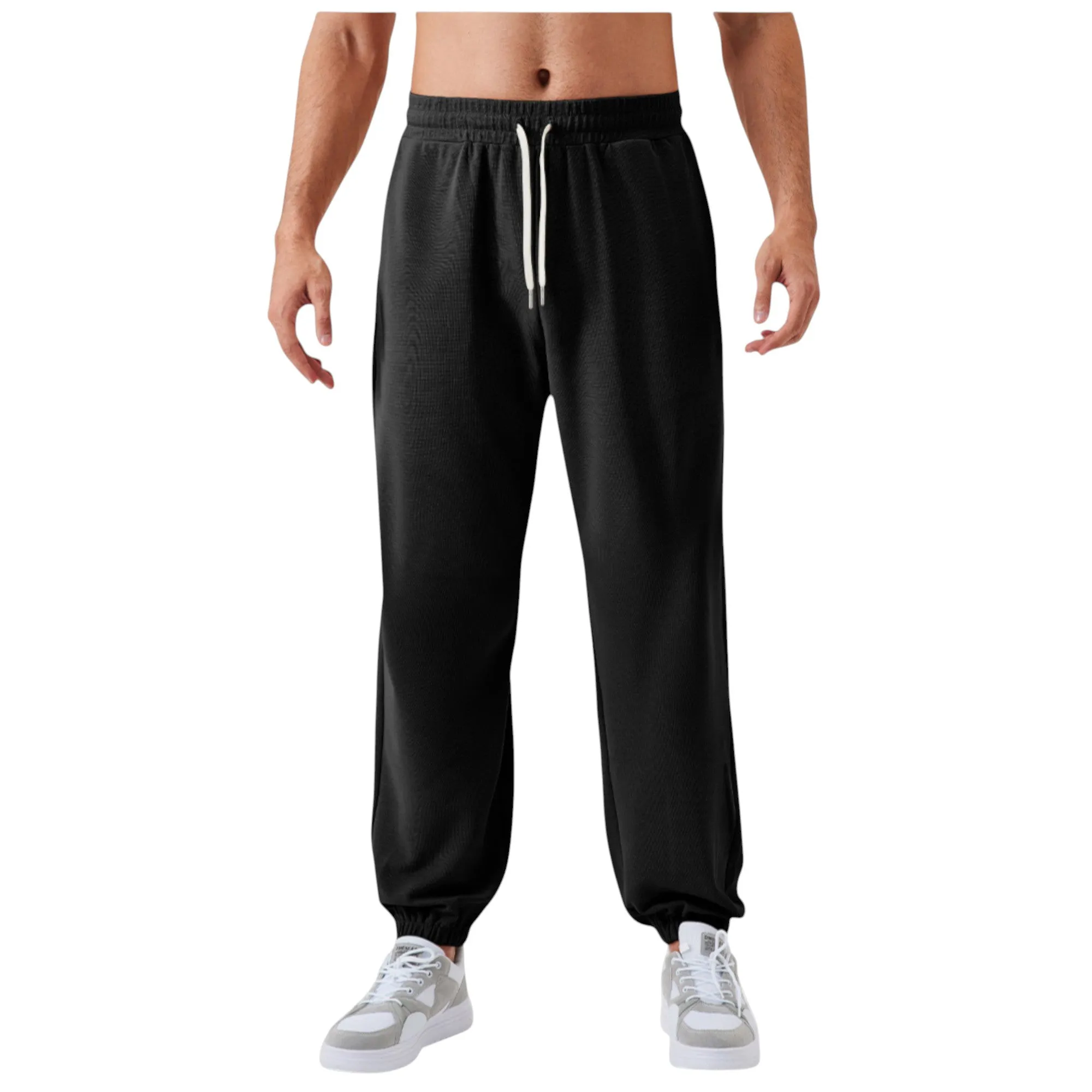 Anna-Kaci Active Men's Jogger Pants with Drawstring Waistband and Elastic Cuffs for Active Comfort sold by Anna-Kaci