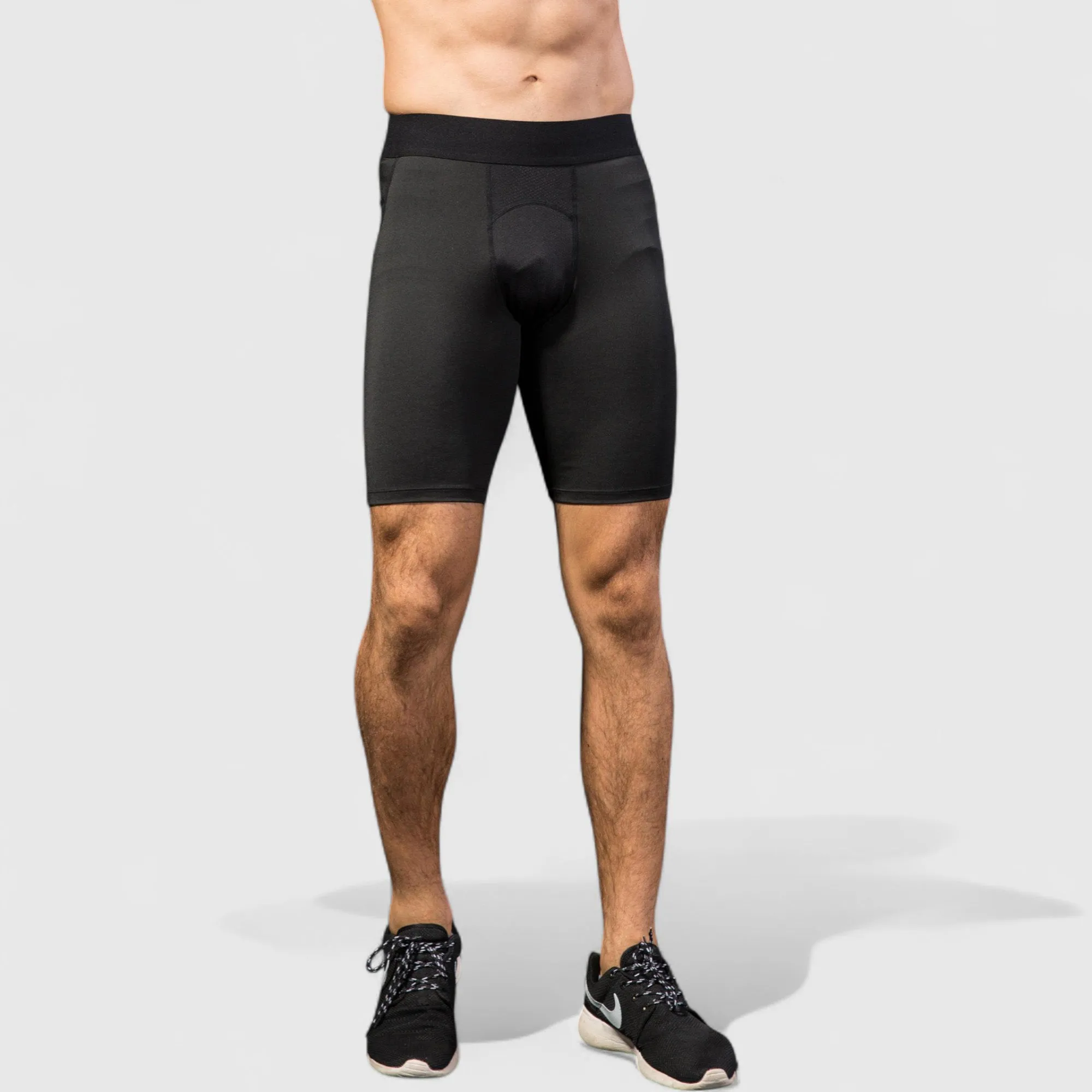 Anna-Kaci Active Men's Padded Compression Cycling Shorts with Wide Waistband and Mid-Thigh Length sold by Anna-Kaci product image thumbnail 4