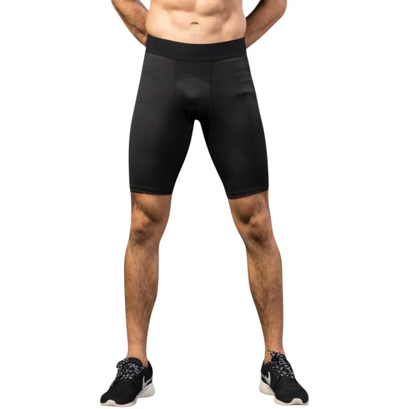 Anna-Kaci Active Men's Padded Compression Cycling Shorts with Wide Waistband and Mid-Thigh Length sold by Anna-Kaci
