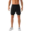 Anna-Kaci Active Men's 2-in-1 Training Shorts with Inner Compression Layer and Elastic Waistband sold by Anna-Kaci
