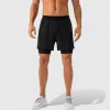 Anna-Kaci Active Men's 2-in-1 Training Shorts with Inner Compression Layer and Elastic Waistband sold by Anna-Kaci