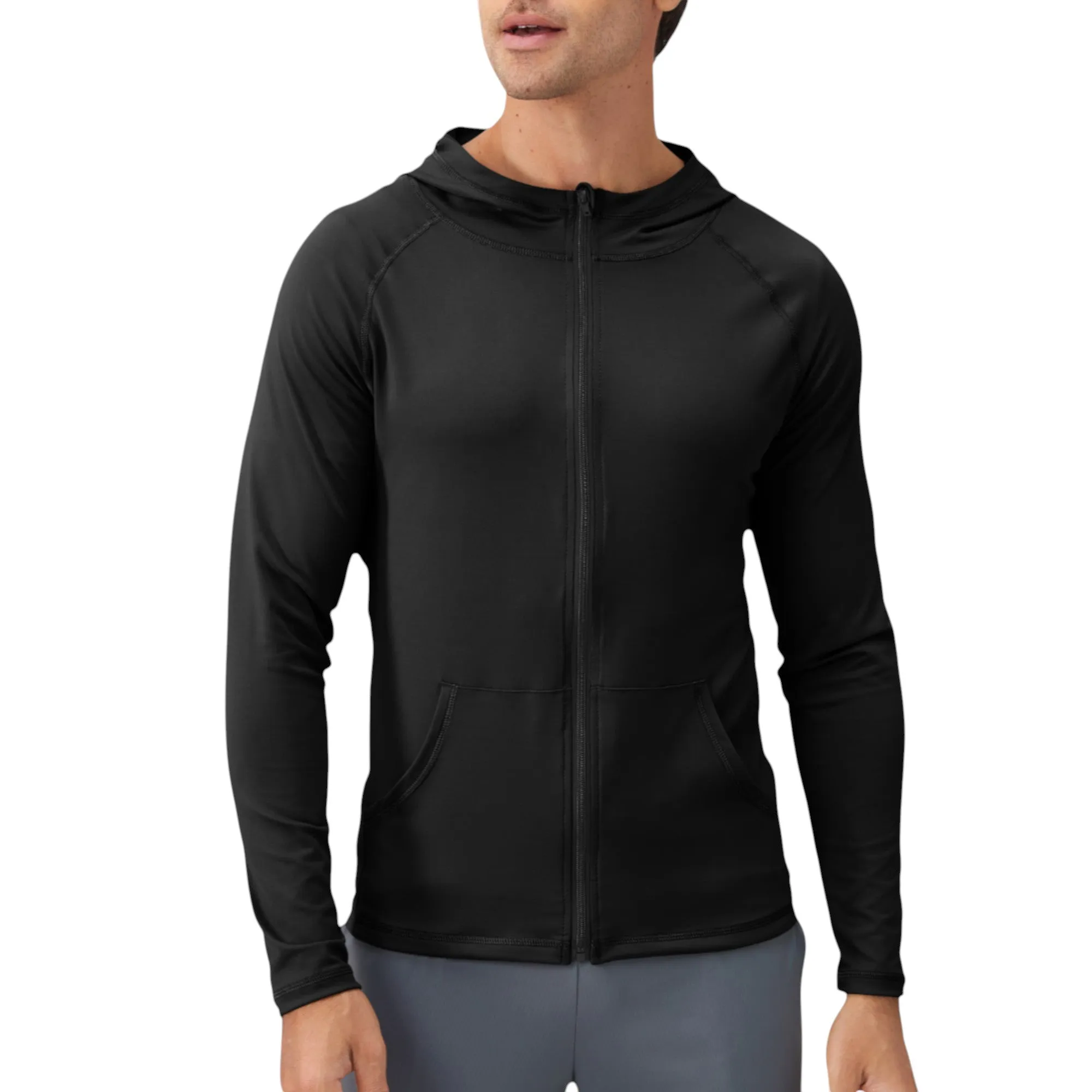 Anna-Kaci Active Men's Fitted Full-Zip Hooded Jacket with Front Pockets and Long Sleeves sold by Anna-Kaci