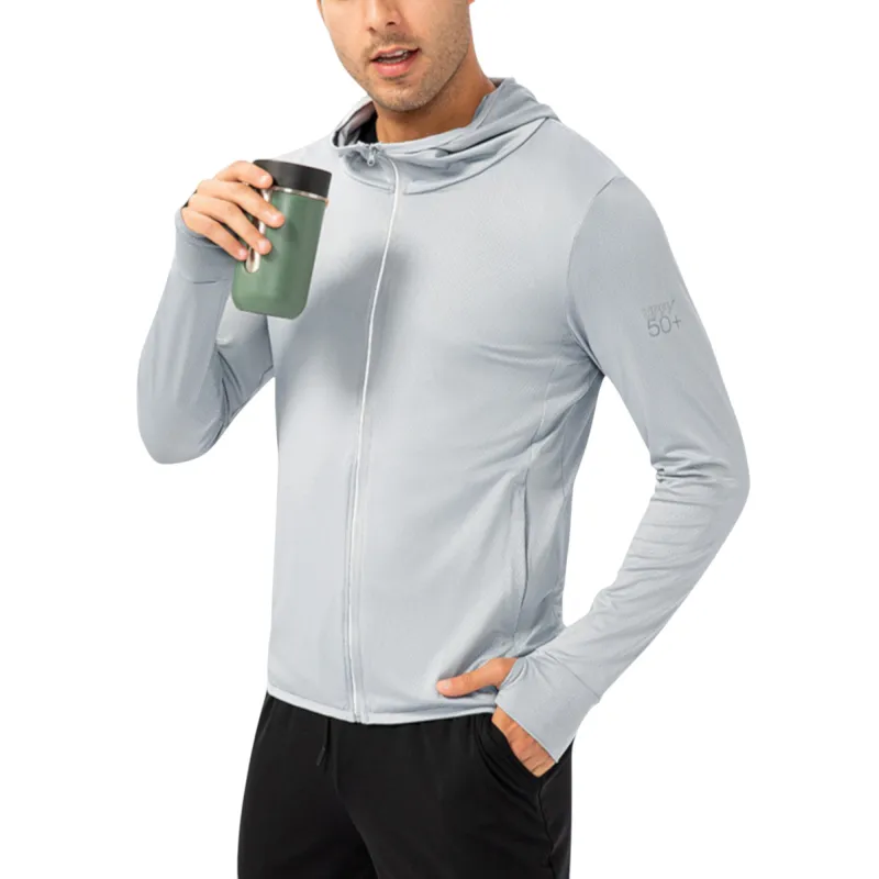 Anna-Kaci Active Men's Lightweight Zip-Up Hooded Jacket with Thumbholes and UPF 50+ Protection sold by Anna-Kaci