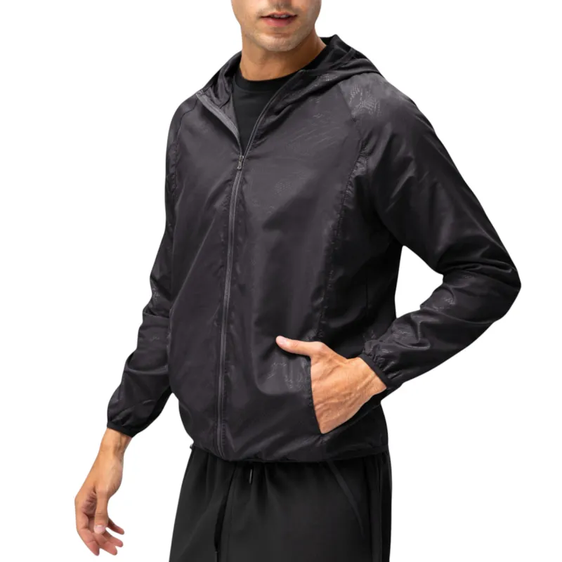 Anna-Kaci Active Men's Full Zip Hooded Windbreaker Jacket with Side Pockets and Elastic Cuffs sold by Anna-Kaci