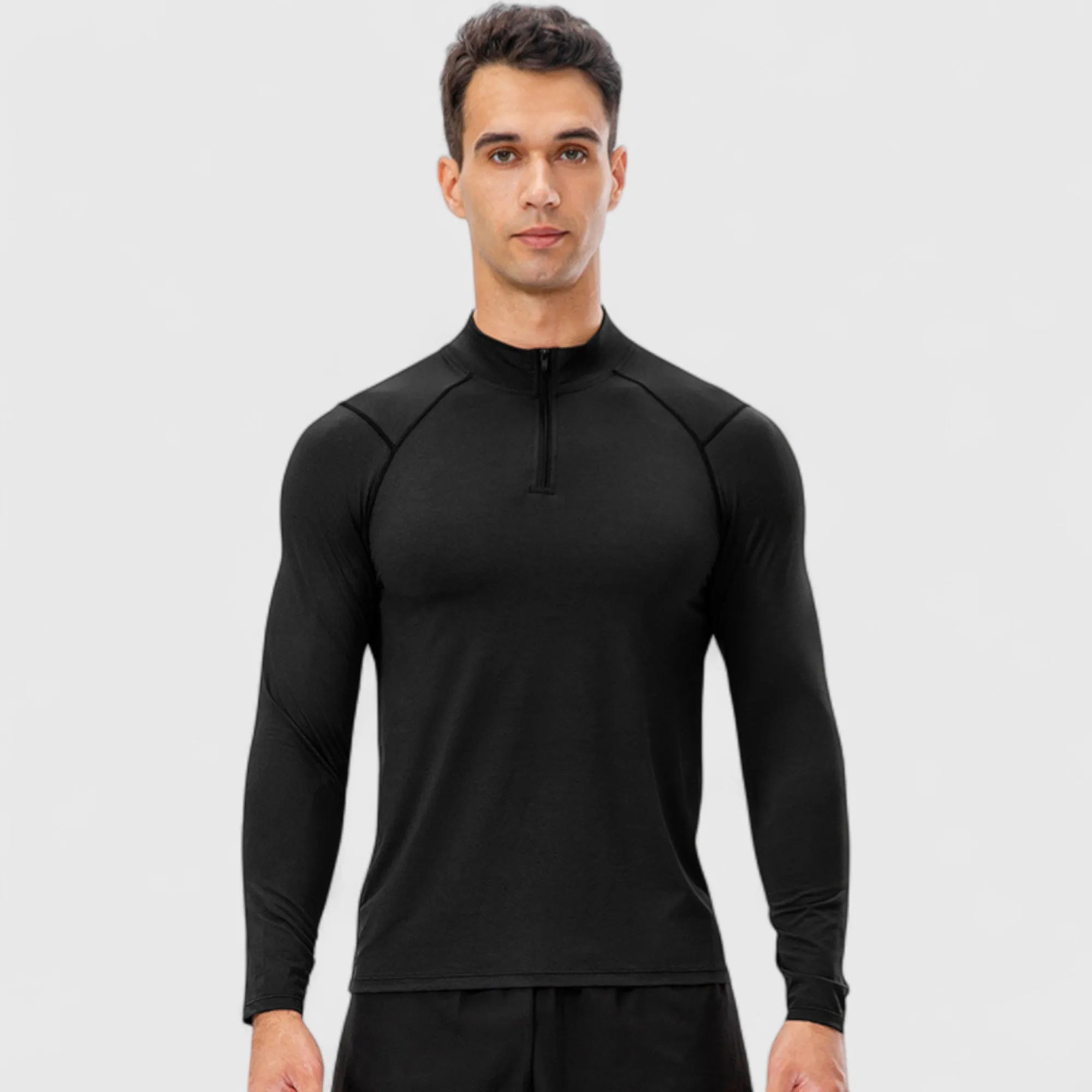 Anna-Kaci Active Men's Long Sleeve Quarter Zip Top with Athletic Fit and Raglan Sleeves for Training or Casual Wear sold by Anna-Kaci product image thumbnail 2