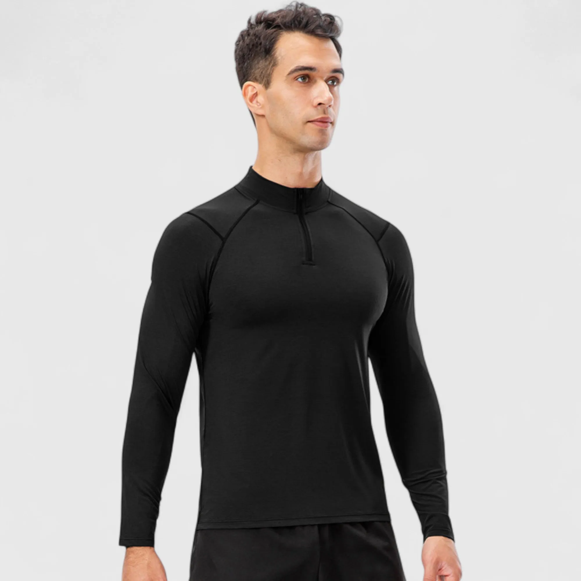 Anna-Kaci Active Men's Long Sleeve Quarter Zip Top with Athletic Fit and Raglan Sleeves for Training or Casual Wear sold by Anna-Kaci product image thumbnail 3