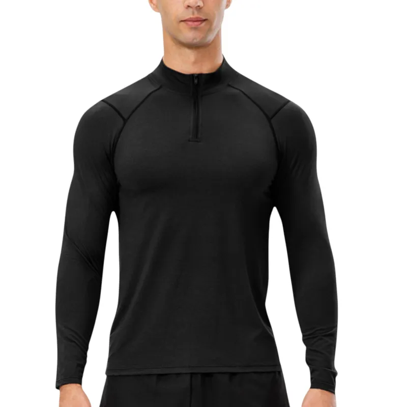 Anna-Kaci Active Men's Long Sleeve Quarter Zip Top with Athletic Fit and Raglan Sleeves for Training or Casual Wear sold by Anna-Kaci