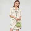 Anna-Kaci Lounge Women's Floral Print Pajama Set with Piping Trim and Button Front Short Sleeve Top sold by Anna-Kaci