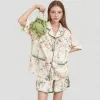 Anna-Kaci Lounge Women's Floral Print Pajama Set with Piping Trim and Button Front Short Sleeve Top sold by Anna-Kaci