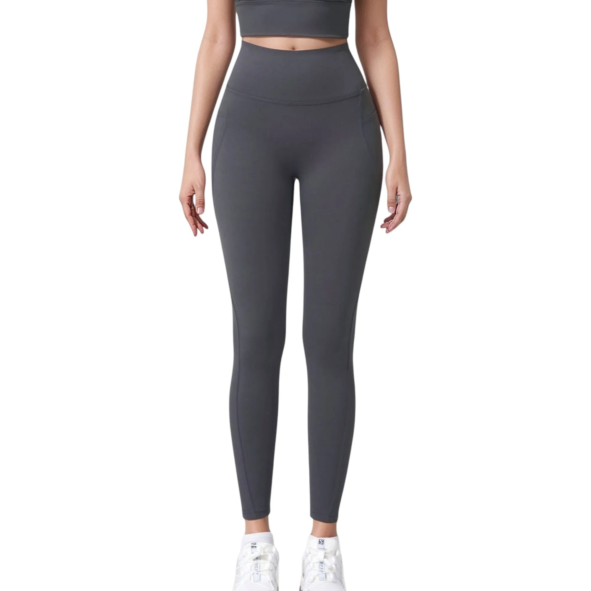 Anna-Kaci Active Women's High Waist Full Length Leggings with Wide Waistband and Side Pocket sold by Anna-Kaci